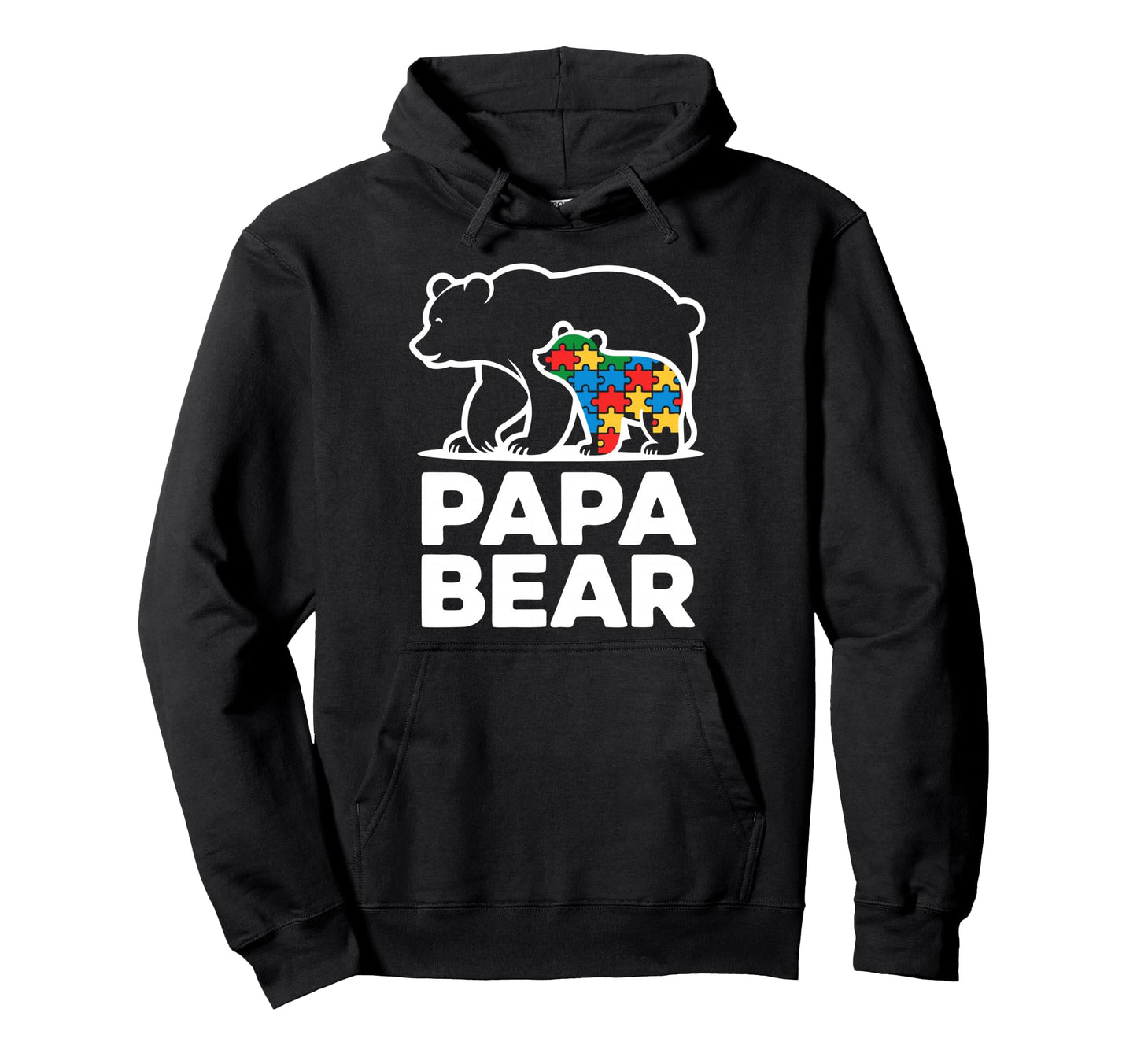 Autism Dad Papa Bear Autistic Child Hoodie - Fun Novelty Design Men Women - T-Shirt, Sweatshirt, Hoodie