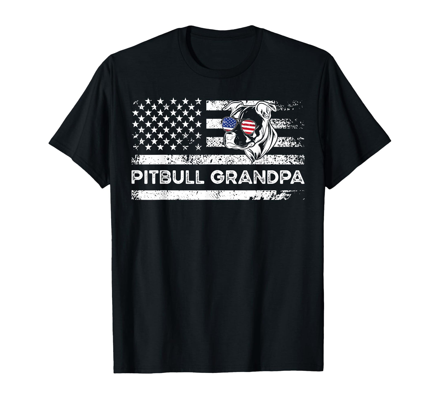 Pitbull Grandpa Us Flag Pitbull T-Shirt - Graphic Print Men Women - T-Shirt, Sweatshirt, Hoodie