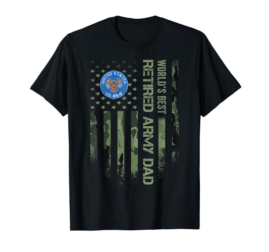American Camo Flag Worlds Best Retired T-Shirt - Graphic Print Men Women - T-Shirt, Sweatshirt, Hoodie