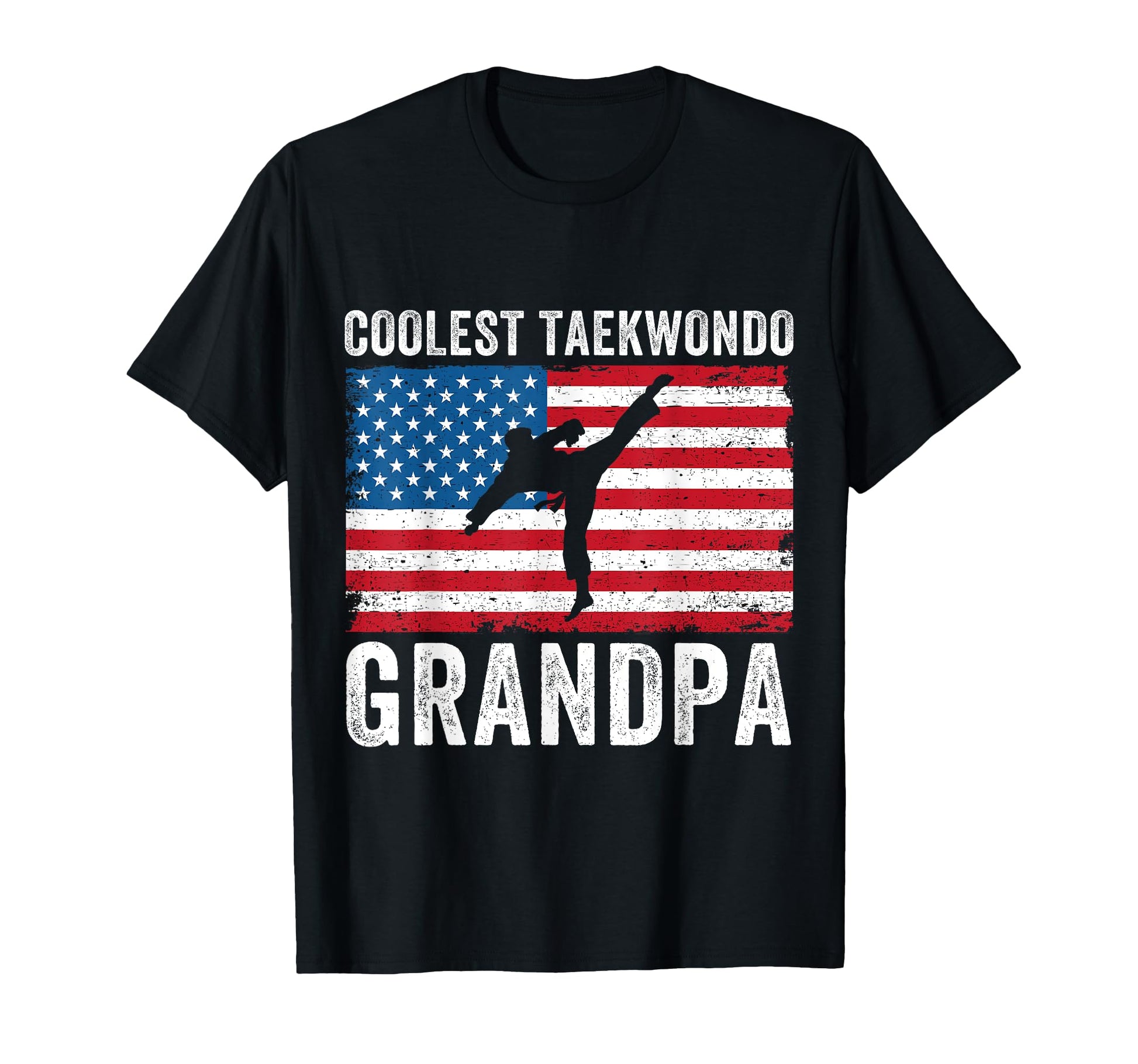 Taekwondo Grandpa American Flag Martial T-Shirt - Trendy Graphic Unisex - T-Shirt, Sweatshirt, Hoodie