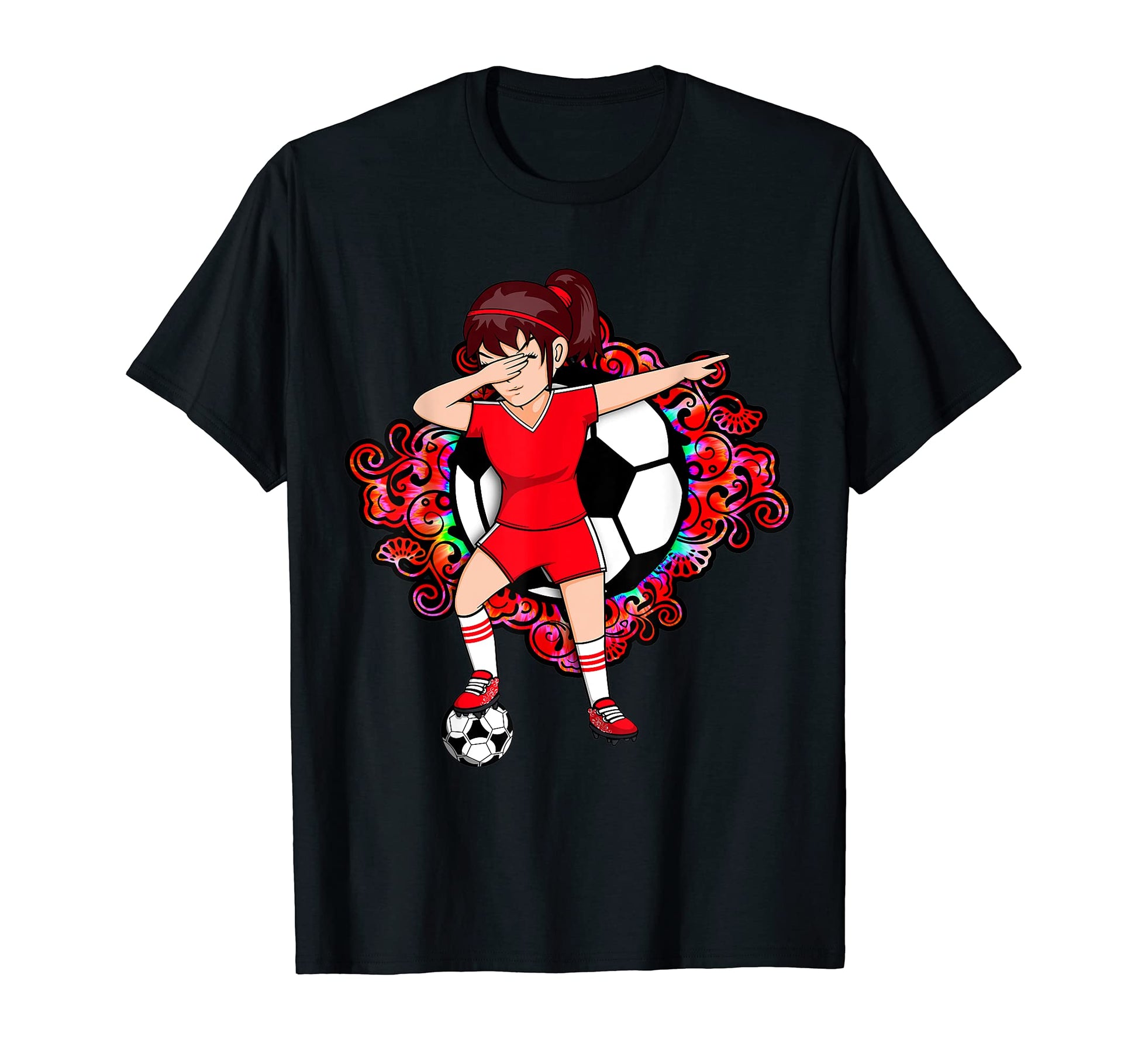 Funny Dabbing Soccer Football Red T-Shirt - Unique Graphic for Adults - T-Shirt, Sweatshirt, Hoodie