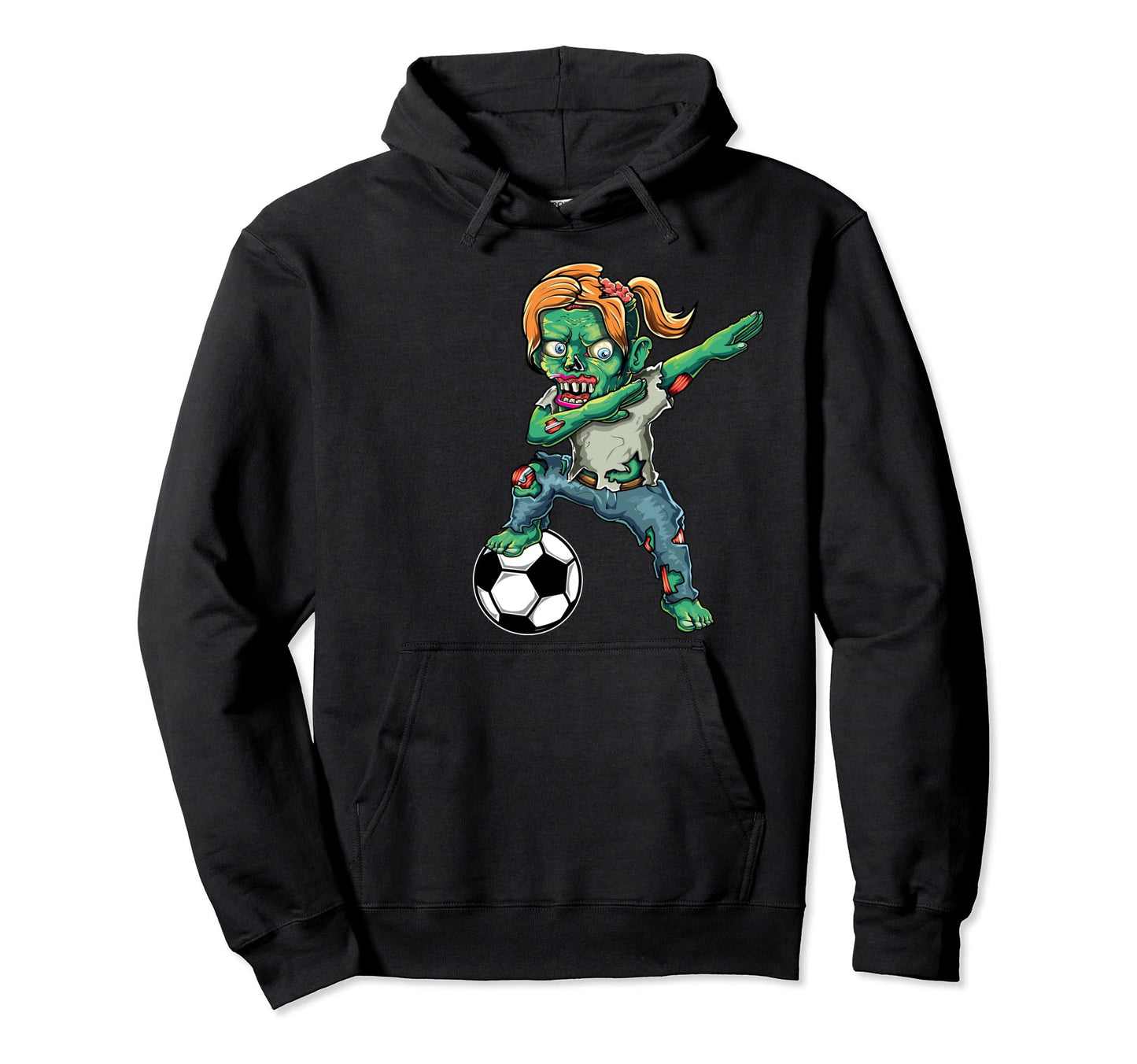 Female Zombie Halloween Soccer Lover Team Hoodie - Trendy Graphic Unisex - T-Shirt, Sweatshirt, Hoodie