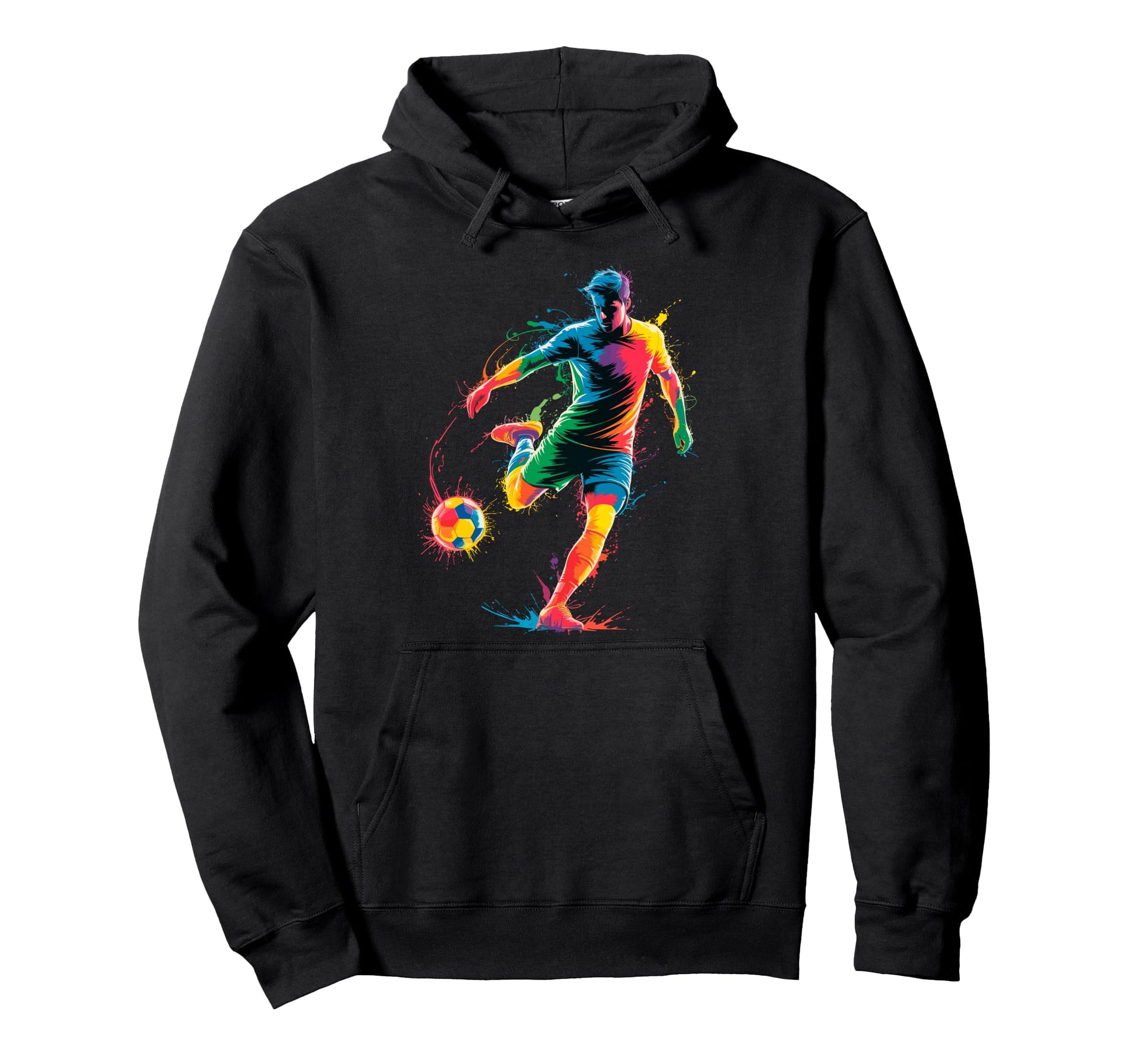 Colorful Funny Soccer Player Fan Game Day Hoodie - Custom Art Print Unisex - T-Shirt, Sweatshirt, Hoodie