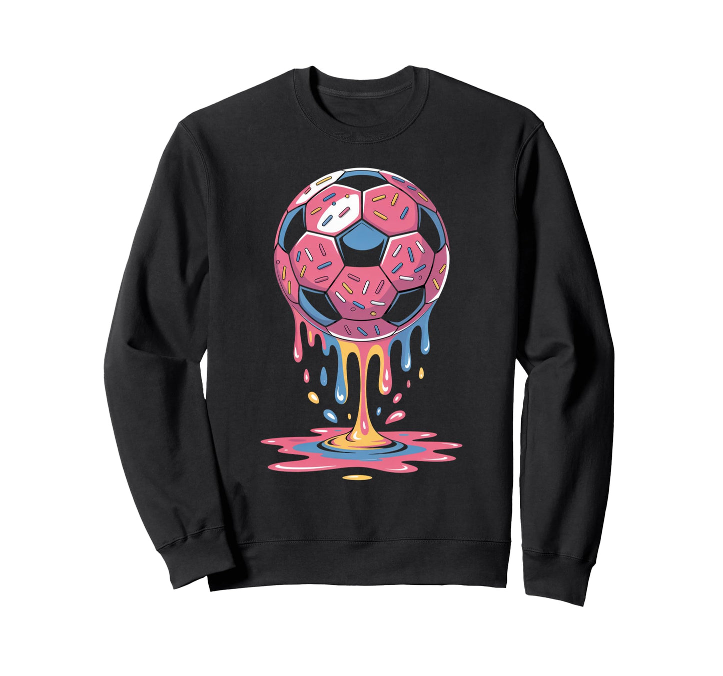 Soccer Ball Drip Ice Cream Drip Sweatshirt - Aesthetic Graphic for Adults - T-Shirt, Sweatshirt, Hoodie