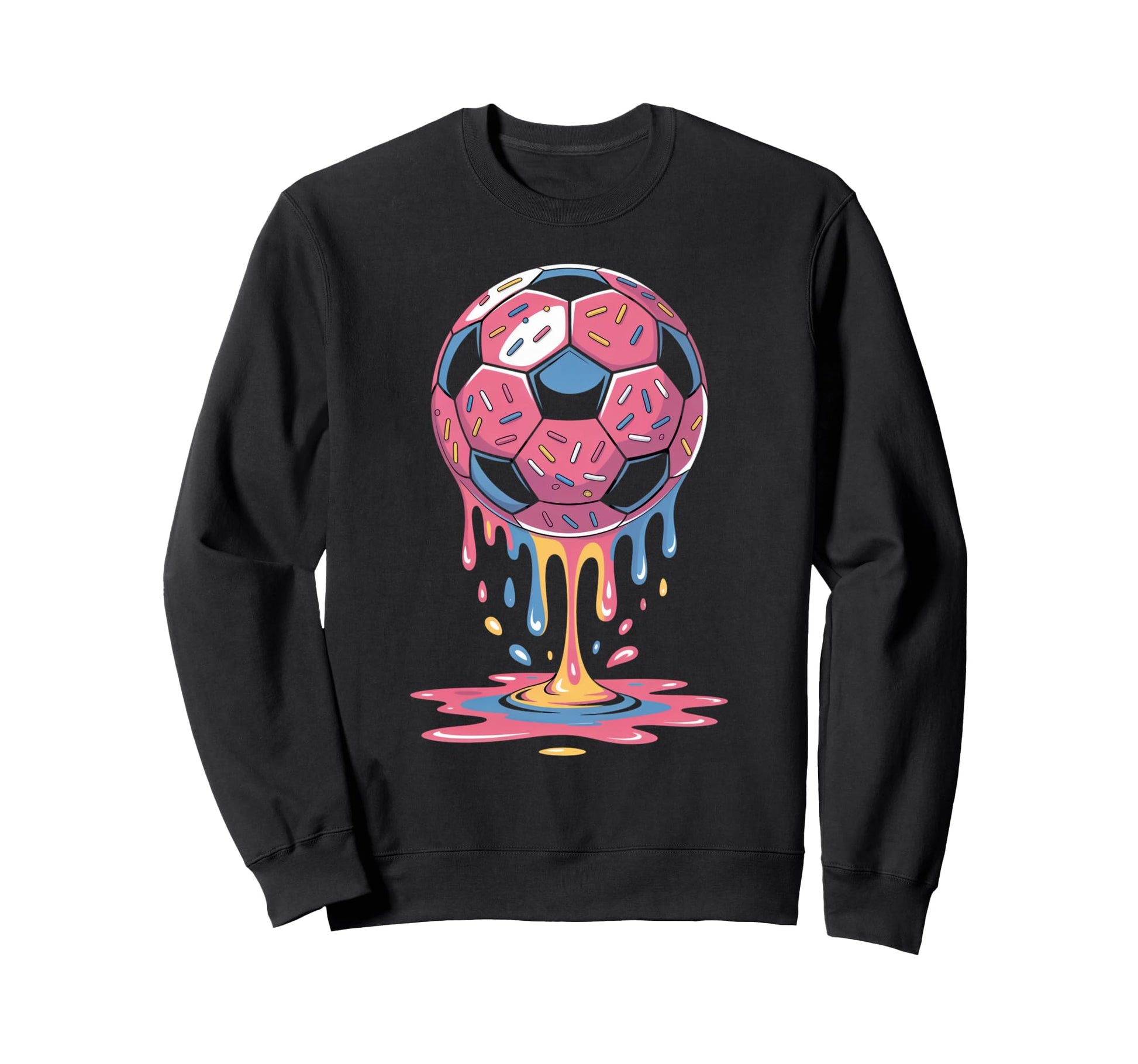 Soccer Ball Drip Ice Cream Drip Sweatshirt - Aesthetic Graphic for Adults - T-Shirt, Sweatshirt, Hoodie