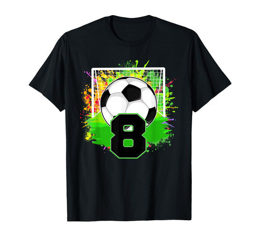 8Th Birthday Soccer 8 Year Old T-Shirt - Aesthetic Graphic for Adults - T-Shirt, Sweatshirt, Hoodie