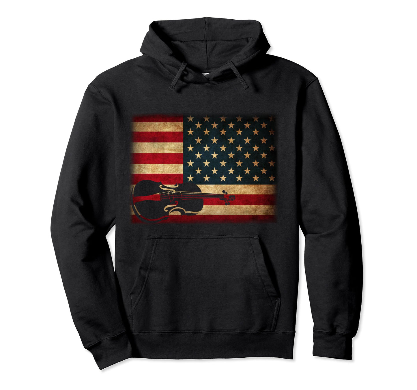 Violin Usa Flag Birthday Gift Violin Hoodie - Minimalist Print for Adults - T-Shirt, Sweatshirt, Hoodie
