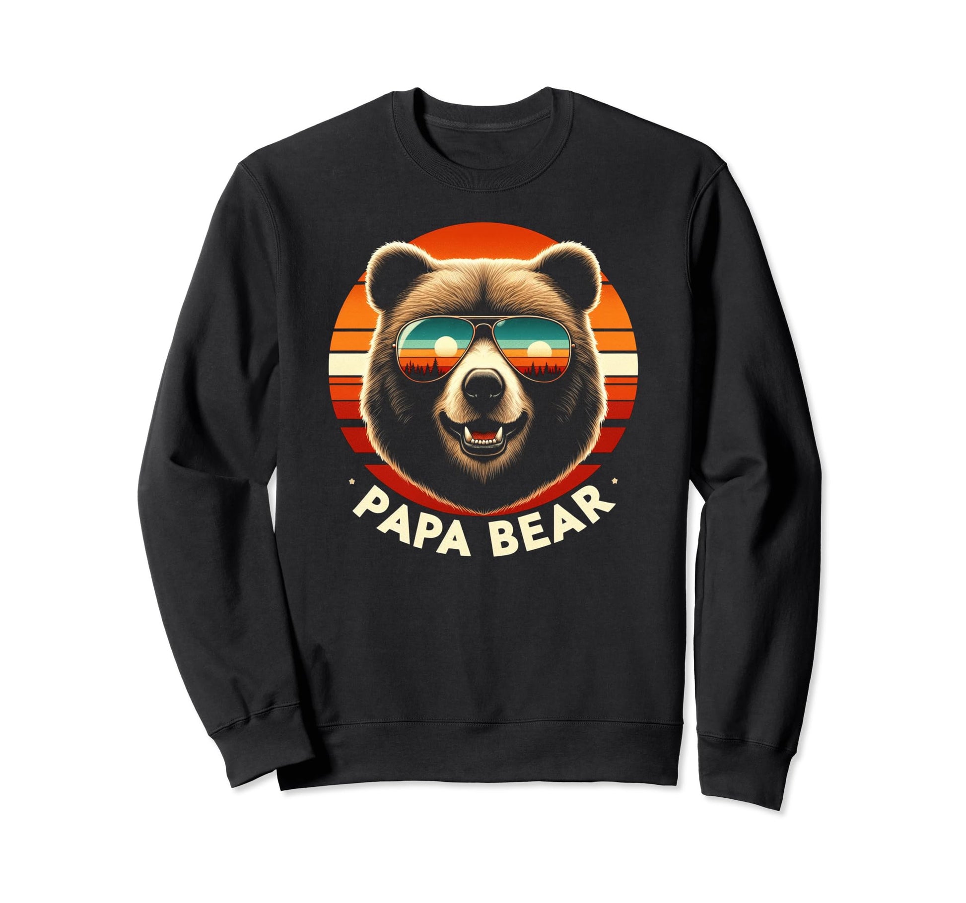 Papa Bear Sunglasses Funny Bear Dad Sweatshirt - Trendy Graphic Unisex - T-Shirt, Sweatshirt, Hoodie