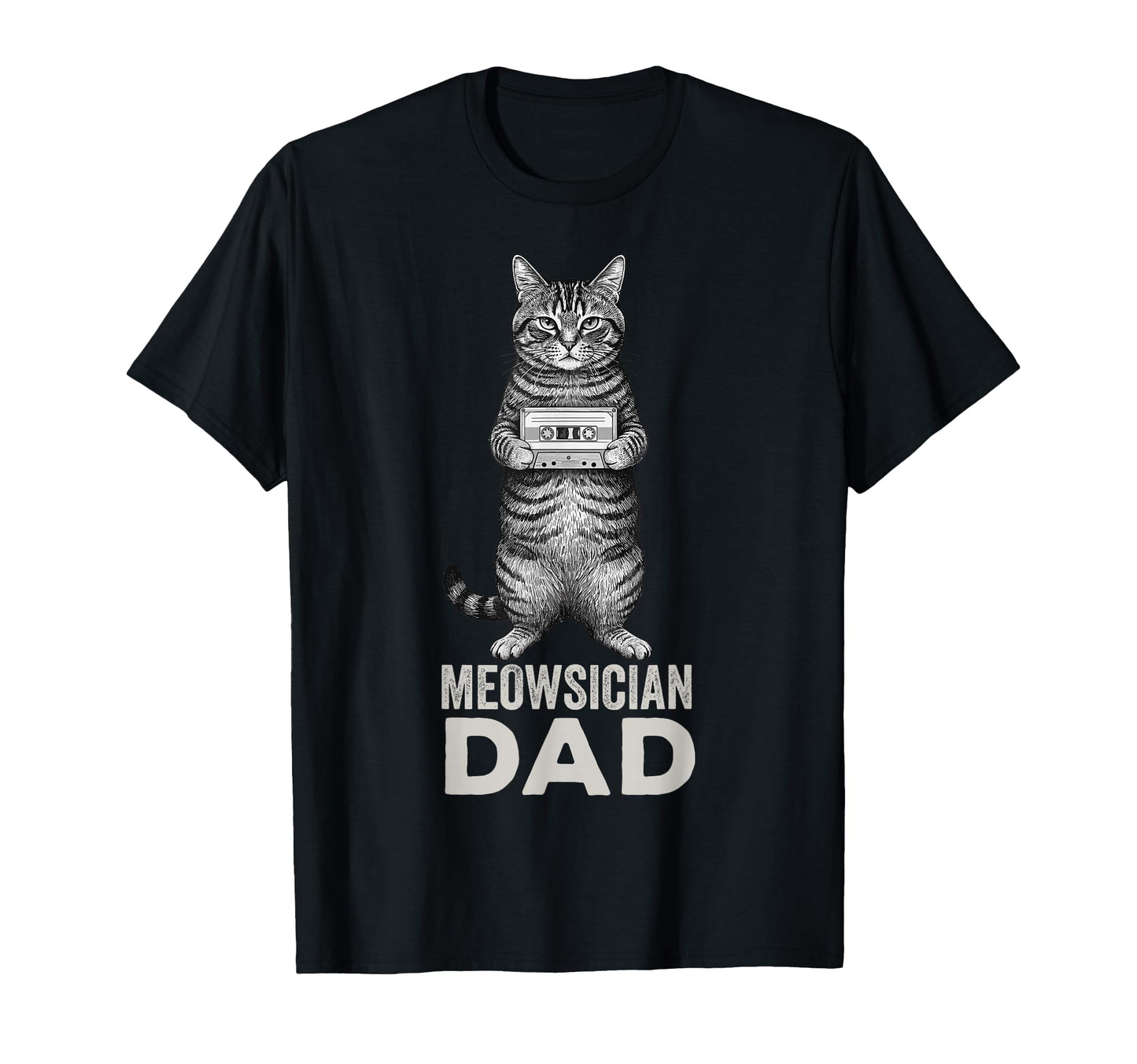 Cat Cassette Tape Hip Hop Musician Dad T-Shirt - Novelty Apparel Men Women - T-Shirt, Sweatshirt, Hoodie