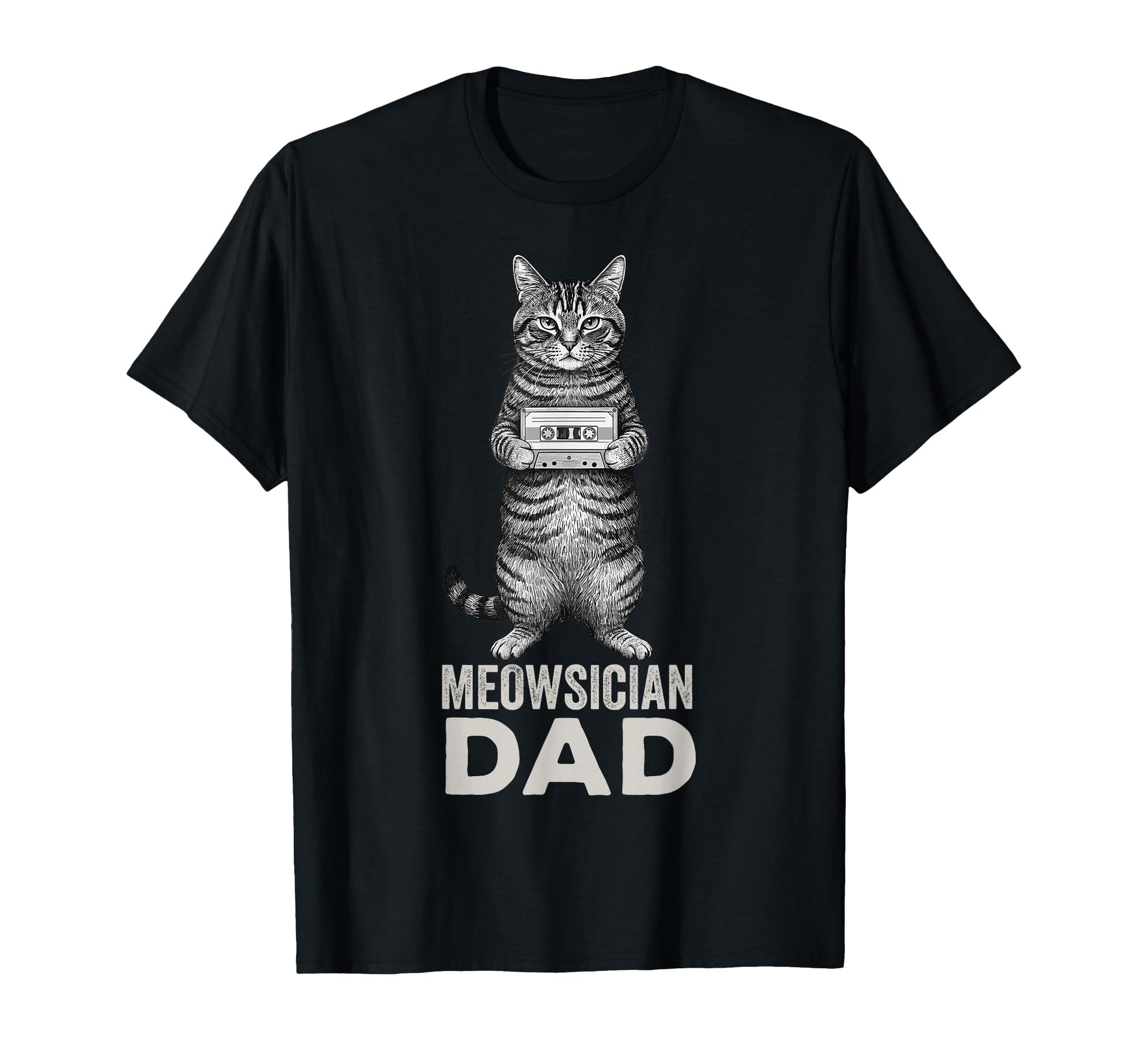 Cat Cassette Tape Hip Hop Musician Dad T-Shirt - Novelty Apparel Men Women - T-Shirt, Sweatshirt, Hoodie
