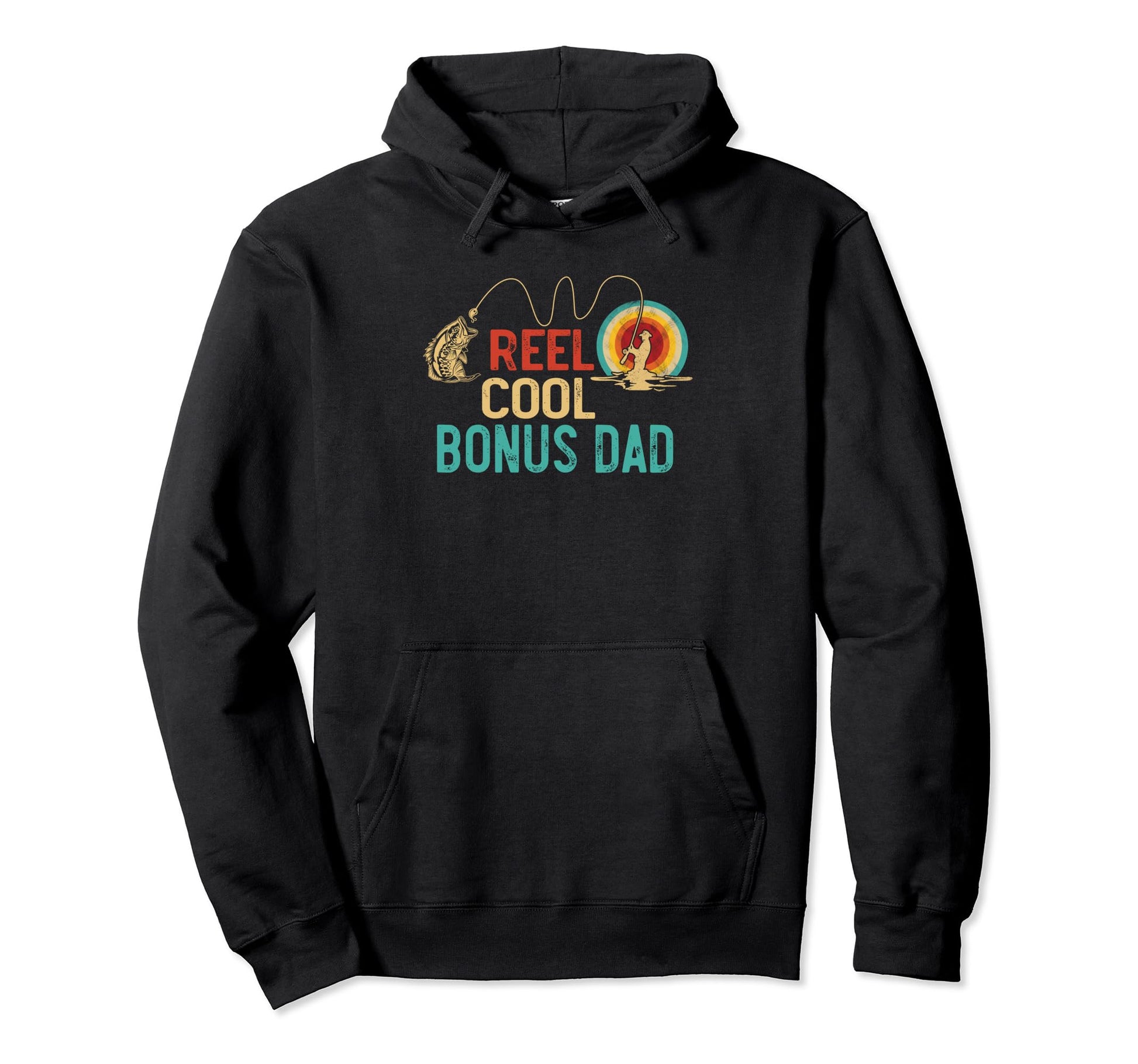 Reel Bonus Dad Fishing Funny Fisherman Hoodie - Minimalist Print Men Women - T-Shirt, Sweatshirt, Hoodie