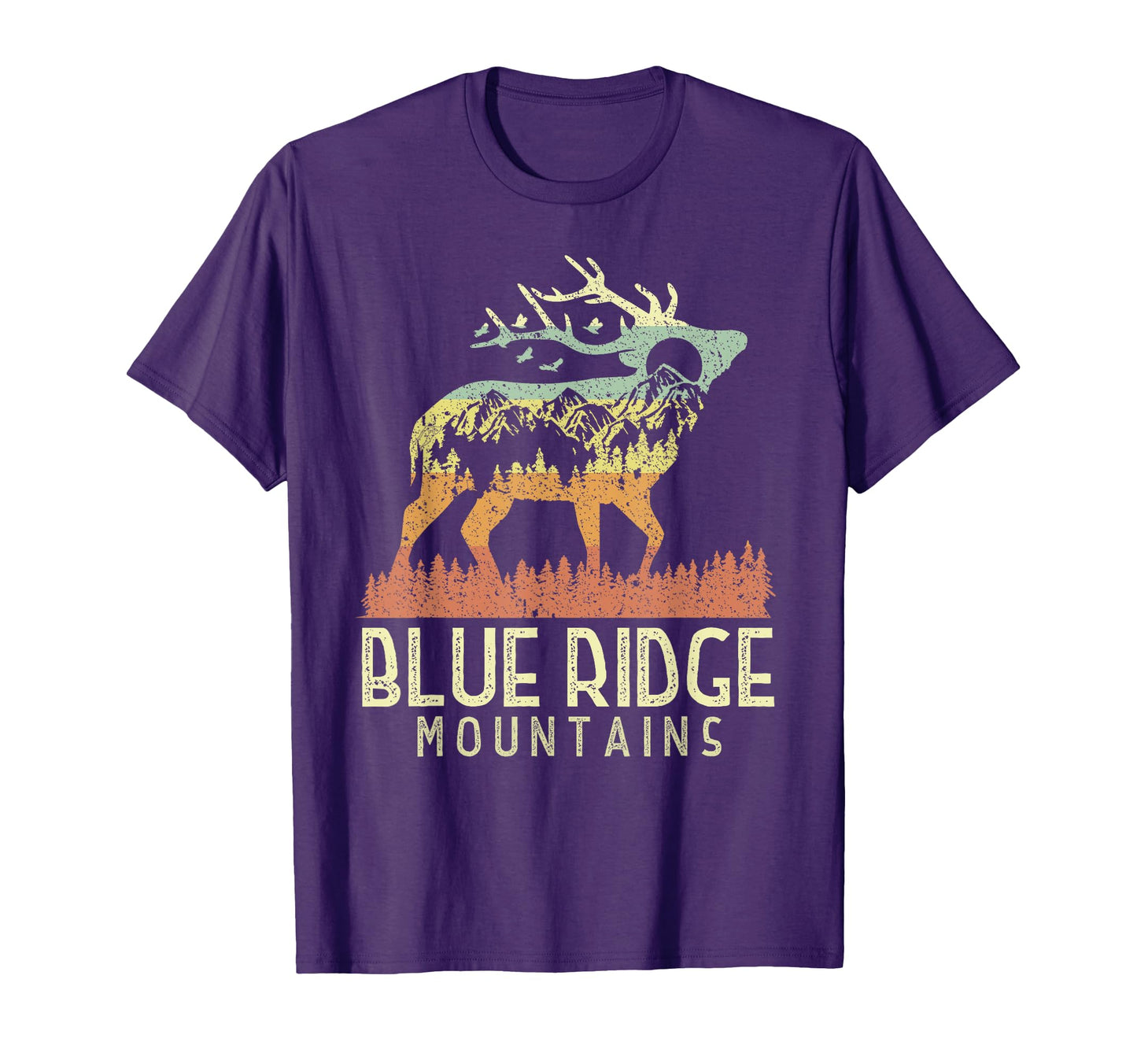 Blue Ridge Mountains Hiking Elk T-Shirt - Fun Novelty Design Men Women - T-Shirt, Sweatshirt, Hoodie