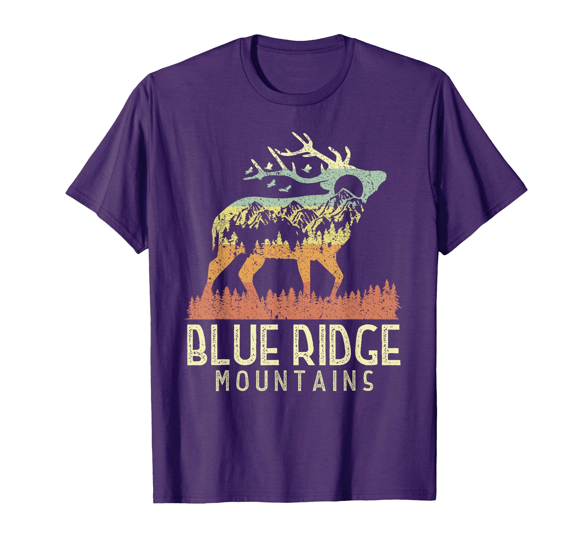Blue Ridge Mountains Hiking Elk T-Shirt - Fun Novelty Design Men Women - T-Shirt, Sweatshirt, Hoodie