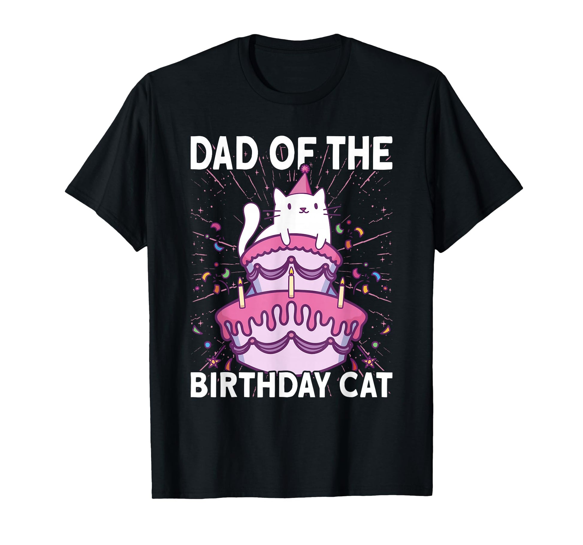 Dad Birthday Cat Birthday Cat T-Shirt - Custom Art Print for Adults - T-Shirt, Sweatshirt, Hoodie