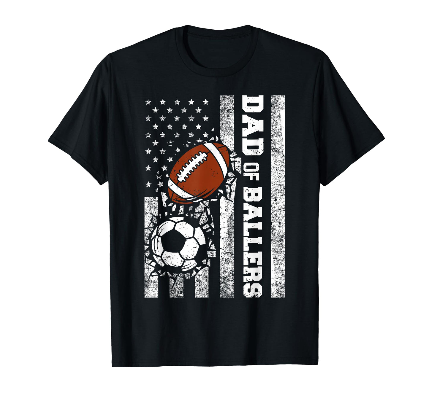 Dad Ballers Funny Usa Flag Soccer Football T-Shirt - Unique Graphic Unisex - T-Shirt, Sweatshirt, Hoodie