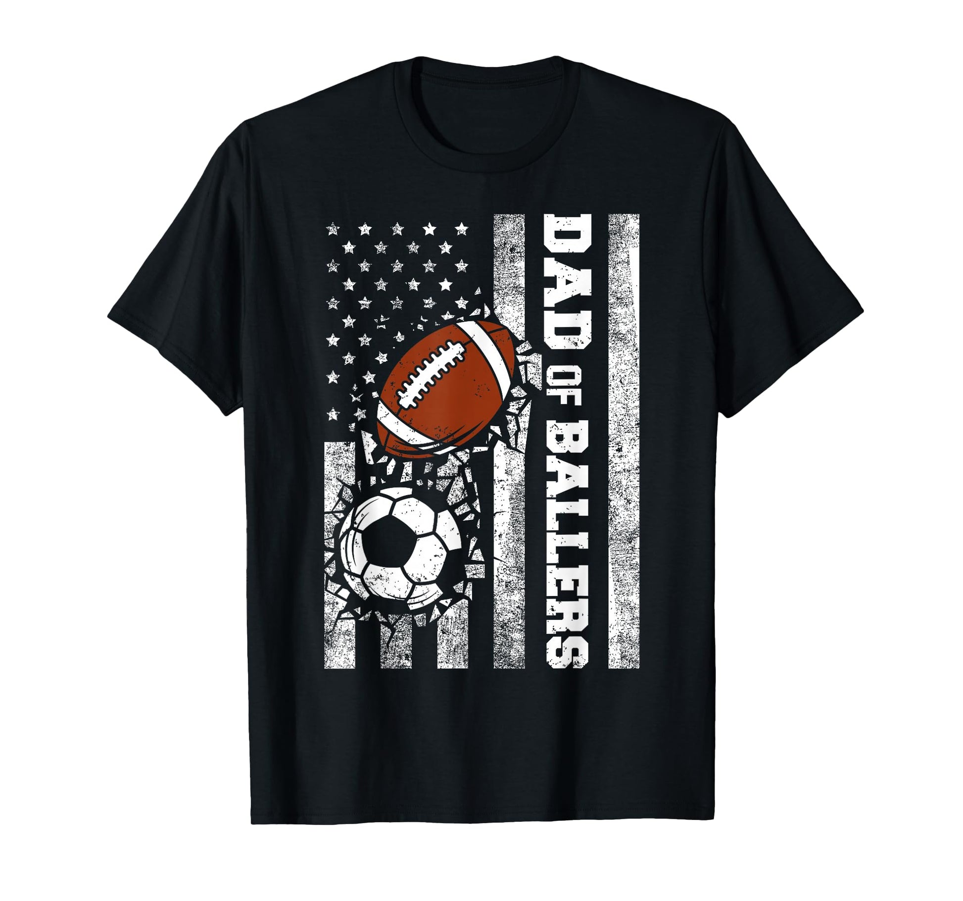 Dad Ballers Funny Usa Flag Soccer Football T-Shirt - Unique Graphic Unisex - T-Shirt, Sweatshirt, Hoodie