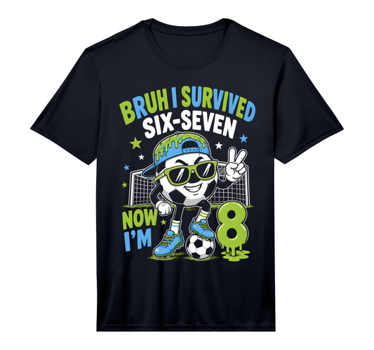 8Th Birthday Soccer Ice Cream Drip T-Shirt - Fun Novelty Design for Adults - T-Shirt, Sweatshirt, Hoodie