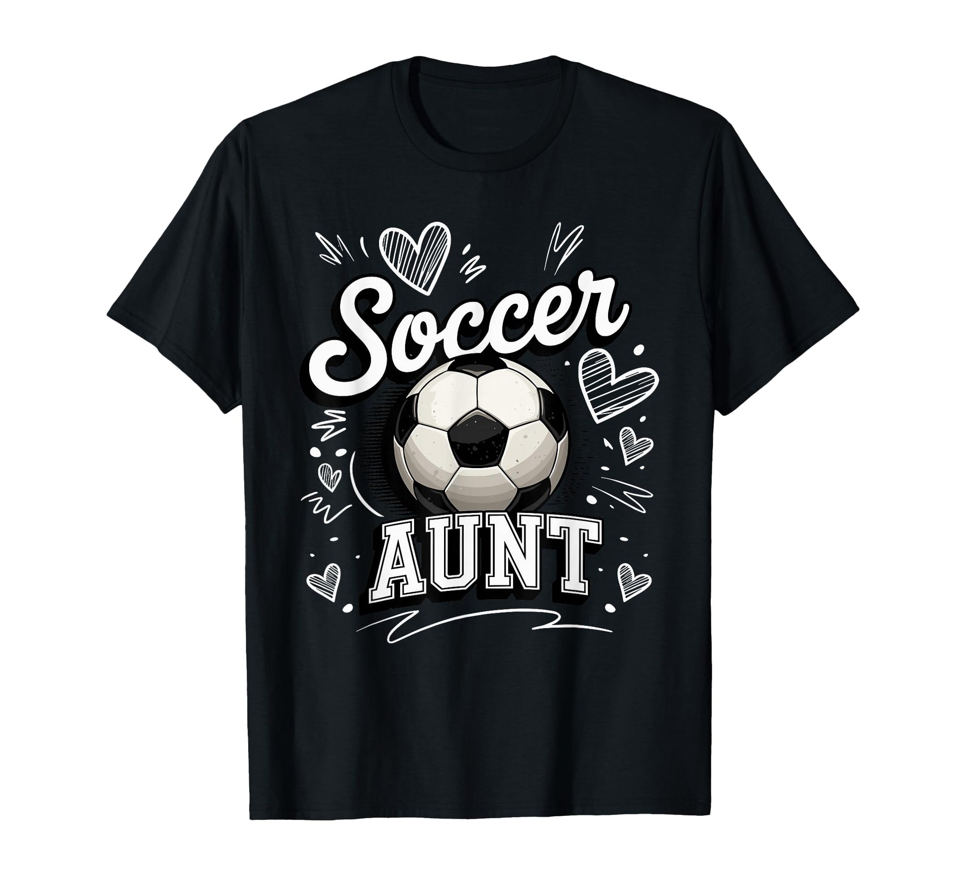 Soccer Aunt Heart Football Game Day T-Shirt - Custom Art Print Unisex - T-Shirt, Sweatshirt, Hoodie
