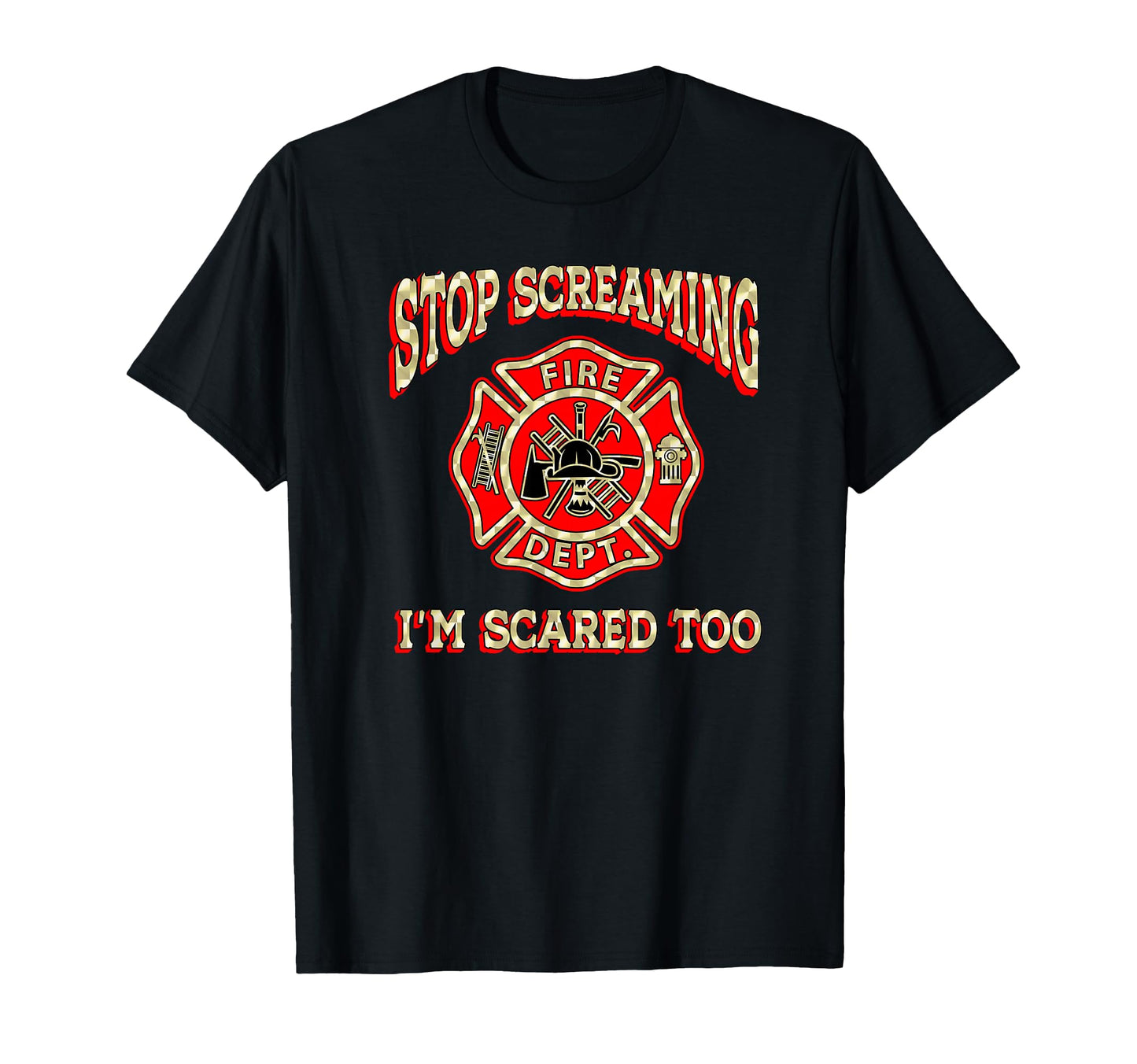 Fire Engine Truck Lettering Fire T-Shirt - Fun Novelty Design for Adults - T-Shirt, Sweatshirt, Hoodie