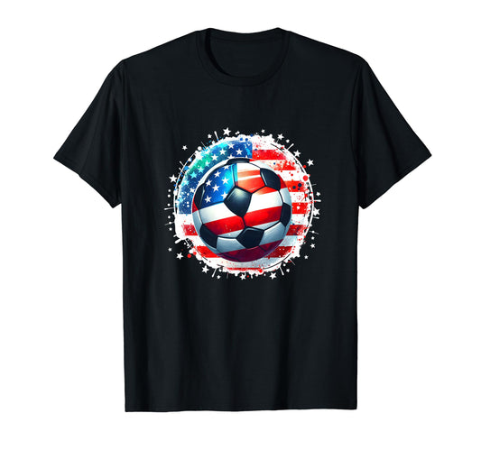American Flag Soccer Player Soccer T-Shirt - Fun Novelty Design Men Women - T-Shirt, Sweatshirt, Hoodie