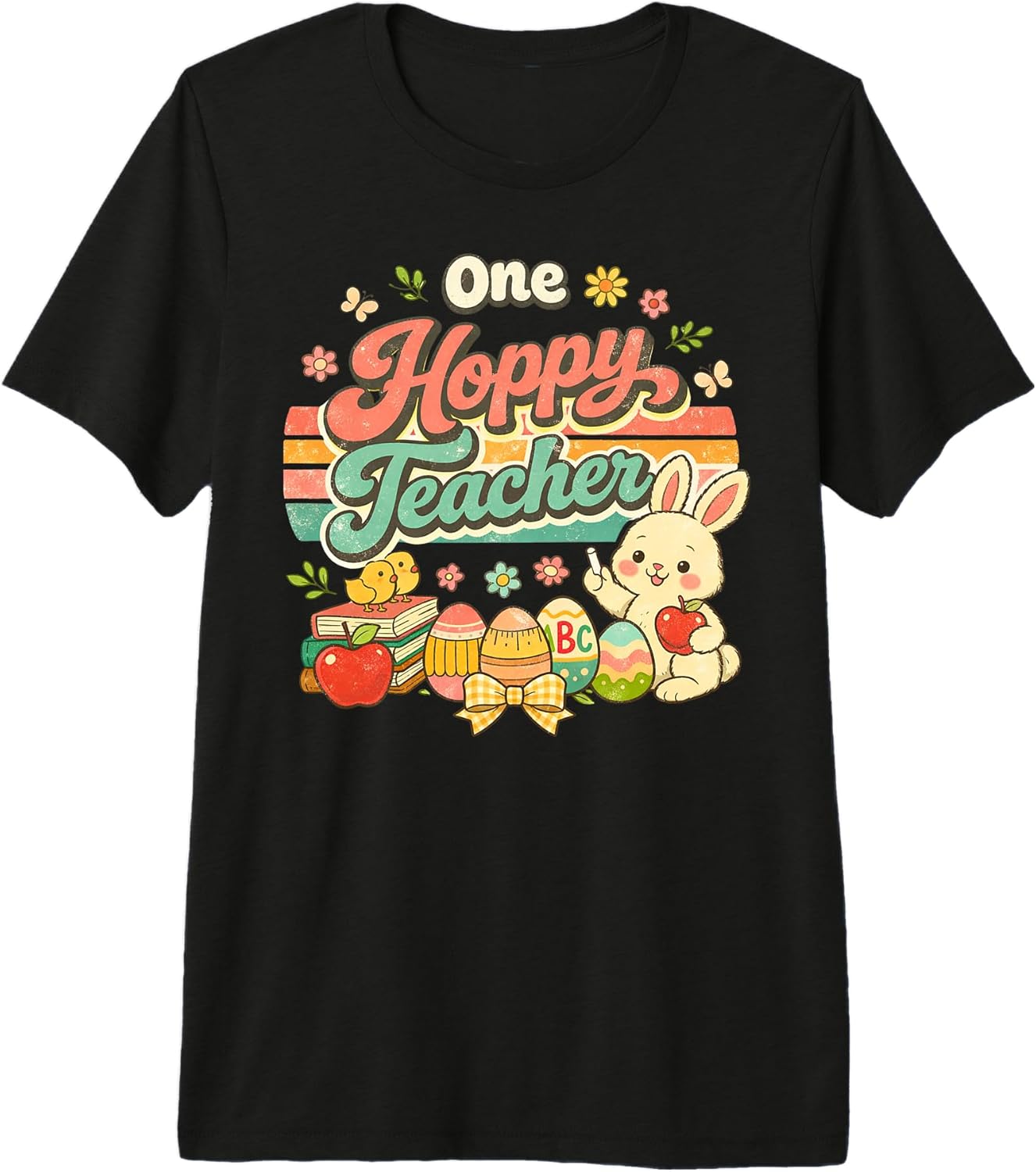Retro Teacher Easter Bunny Design Unisex T-shirt, Sweatshirt, Hoodie, Long Sleeve Tee - T-Shirt, Sweatshirt, Hoodie