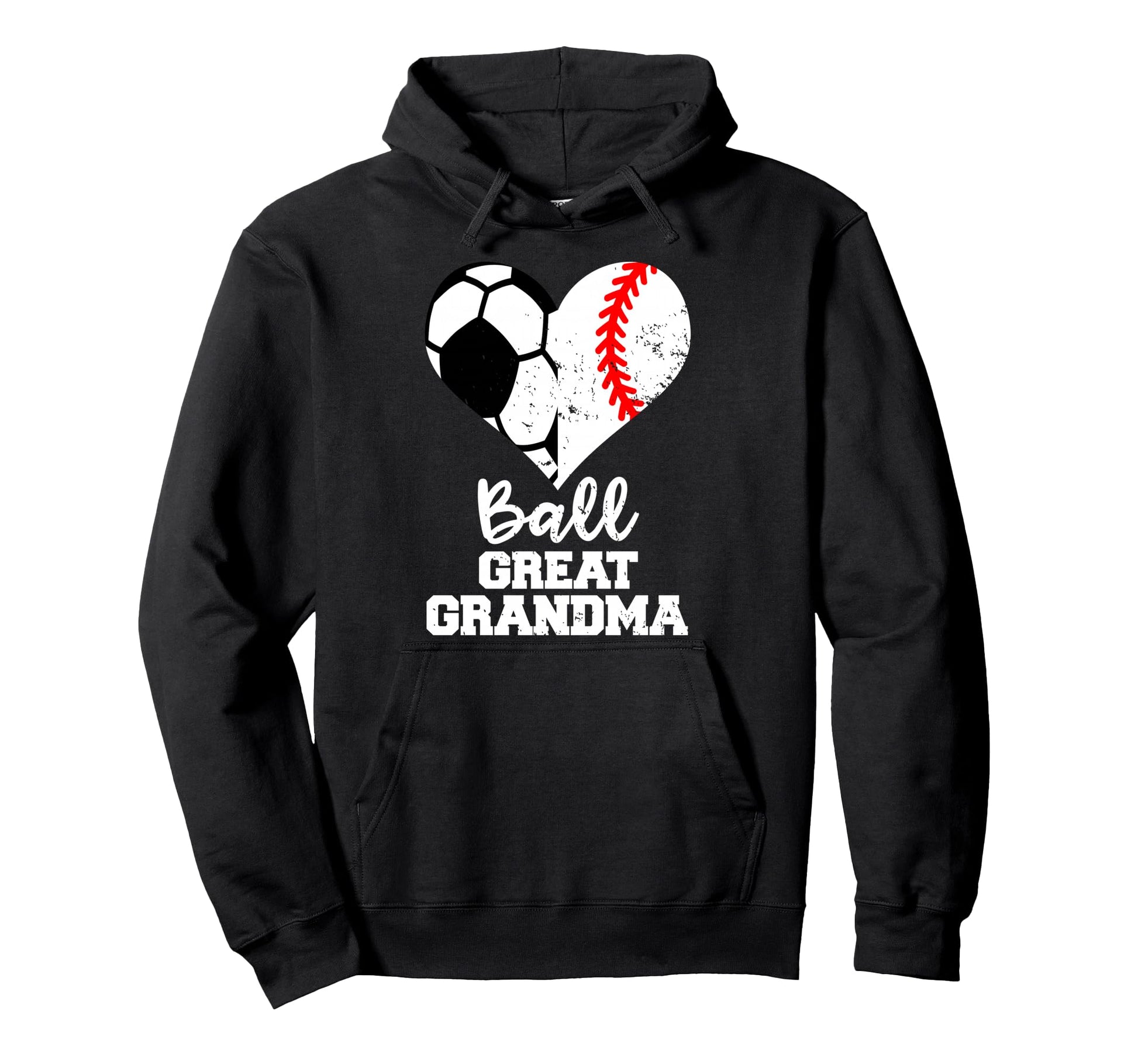Ball Great Grandma Heart Funny Soccer Hoodie - Graphic Print Unisex - T-Shirt, Sweatshirt, Hoodie