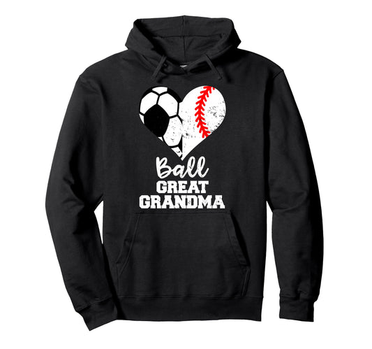 Ball Great Grandma Heart Funny Soccer Hoodie - Graphic Print Unisex - T-Shirt, Sweatshirt, Hoodie