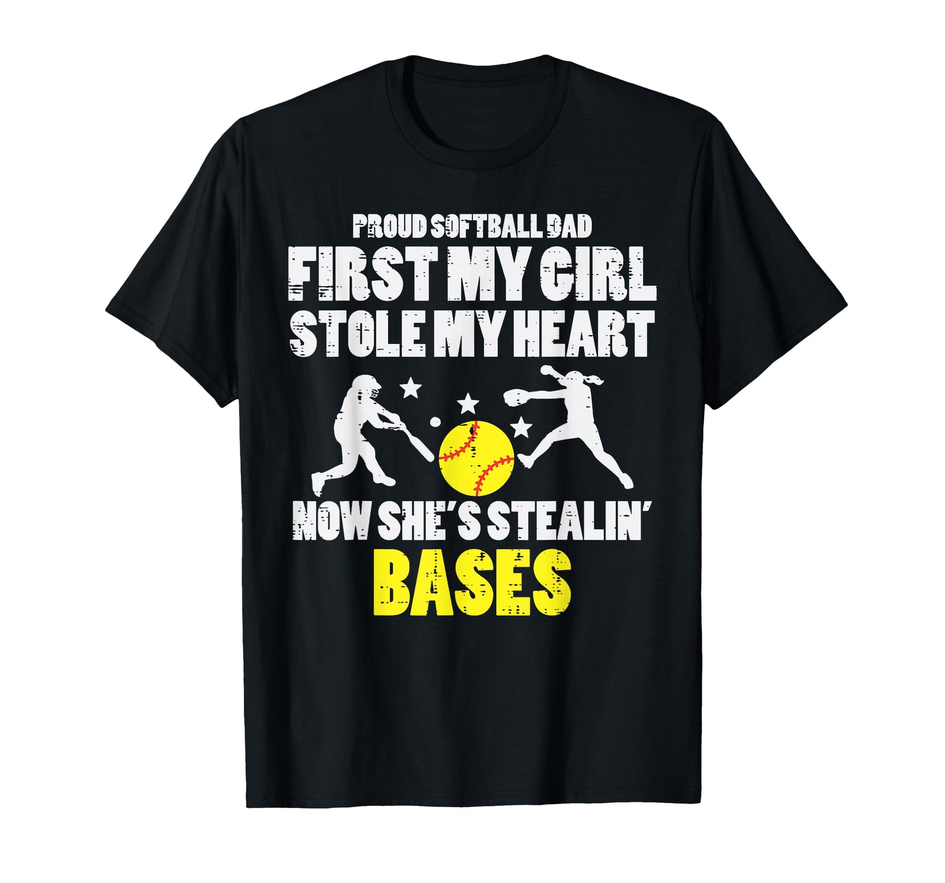 Softball Dad Stole My Heart Stealing T-Shirt - Streetwear Style Men Women - T-Shirt, Sweatshirt, Hoodie