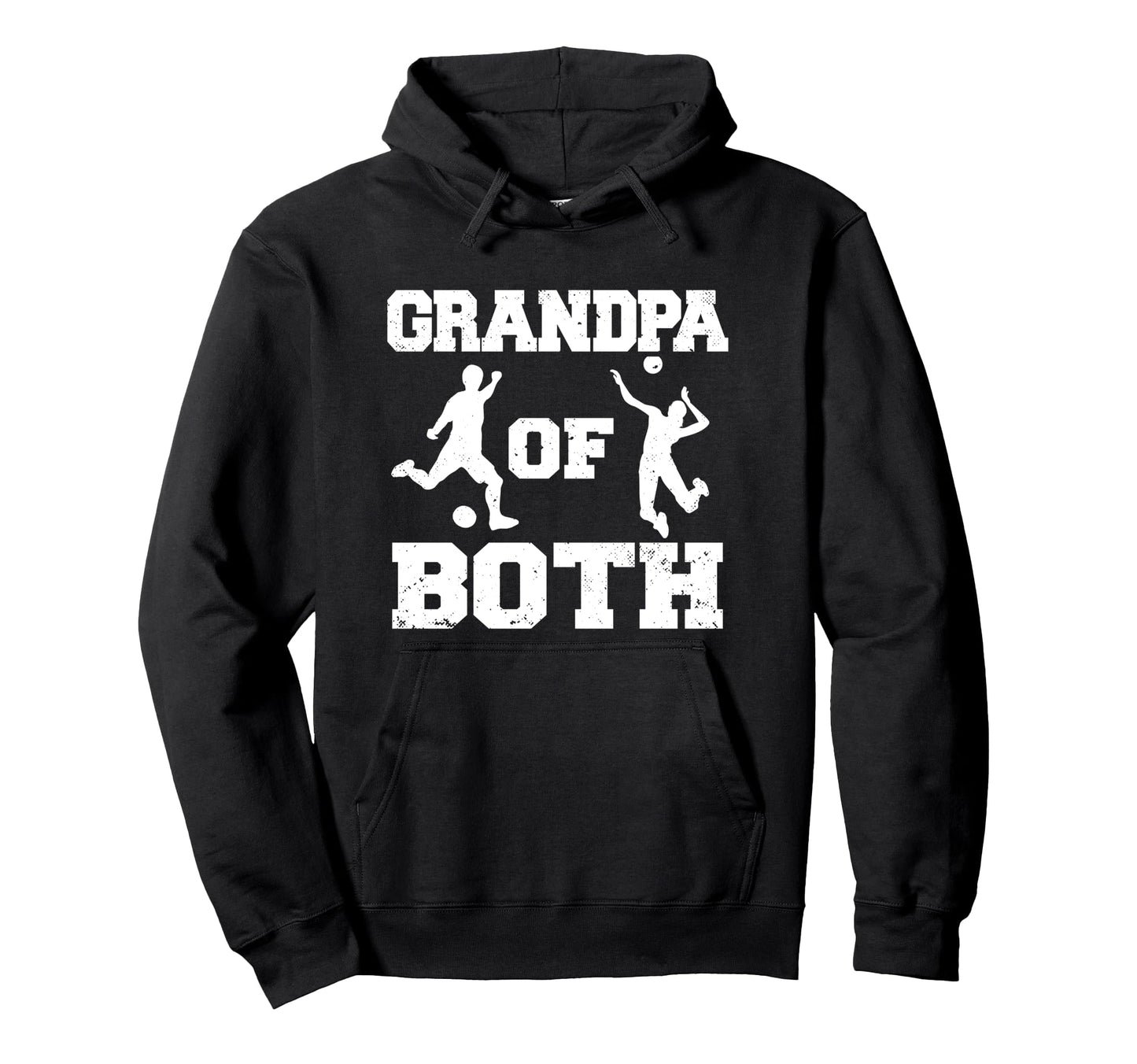 Grandpa Both Funny Soccer Volleyball Hoodie - Unique Graphic Men Women - T-Shirt, Sweatshirt, Hoodie