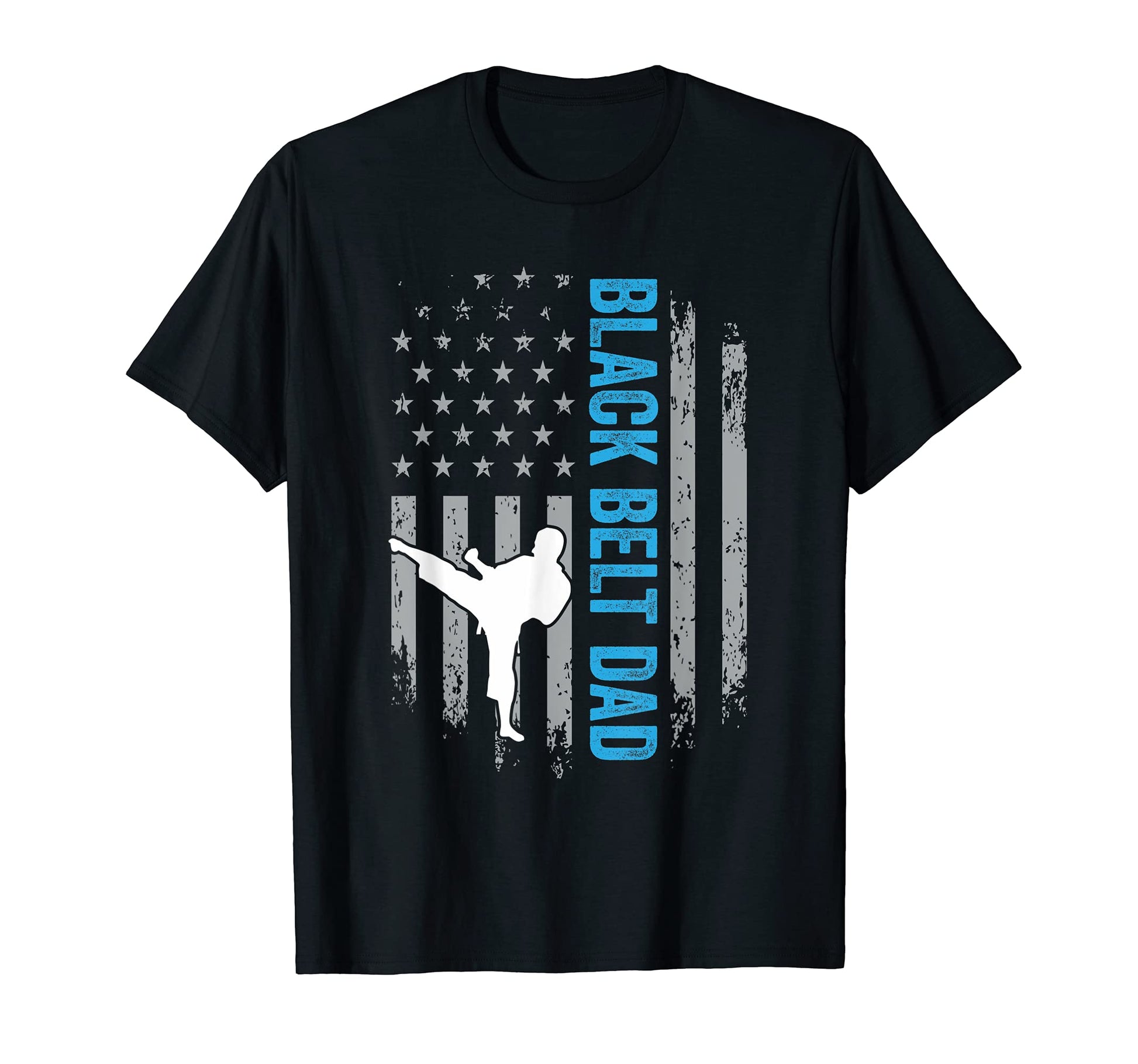 Black Belt Dad Karate American Flag T-Shirt - Novelty Apparel Men Women - T-Shirt, Sweatshirt, Hoodie