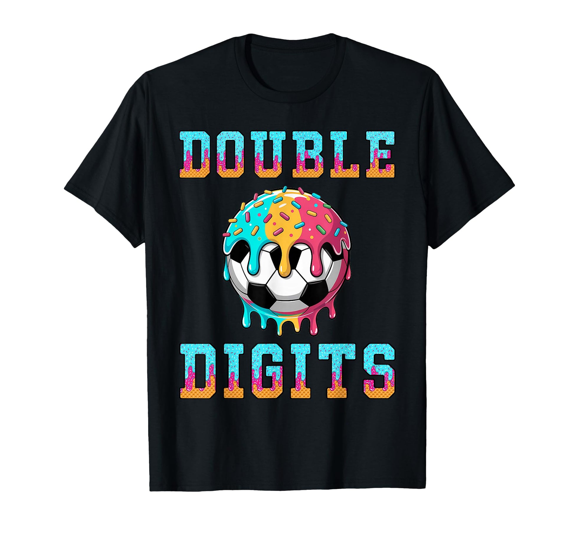 Soccer 10Th Birthday Double Digits Ice T-Shirt - Trendy Graphic Unisex - T-Shirt, Sweatshirt, Hoodie