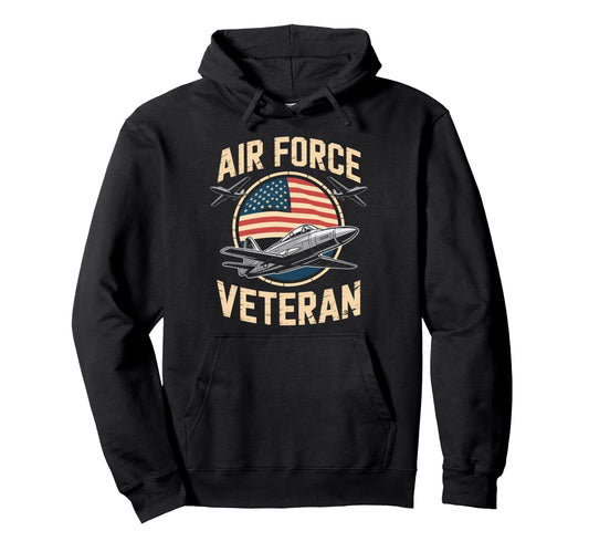 Air Force Veteran Us American Flag Dad Hoodie - Trendy Graphic for Adults - T-Shirt, Sweatshirt, Hoodie