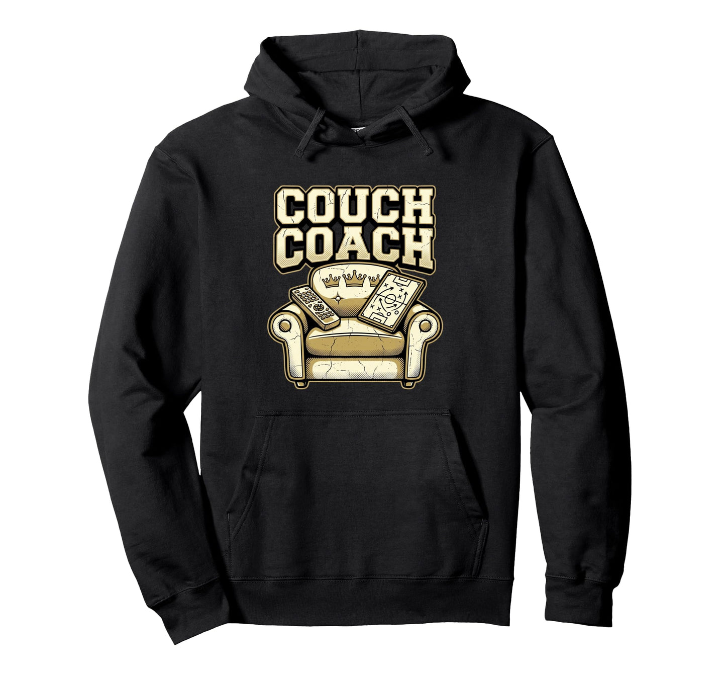 Couch Coach Soccer Fan Armchair Expert Hoodie - Casual Everyday Wear Unisex - T-Shirt, Sweatshirt, Hoodie