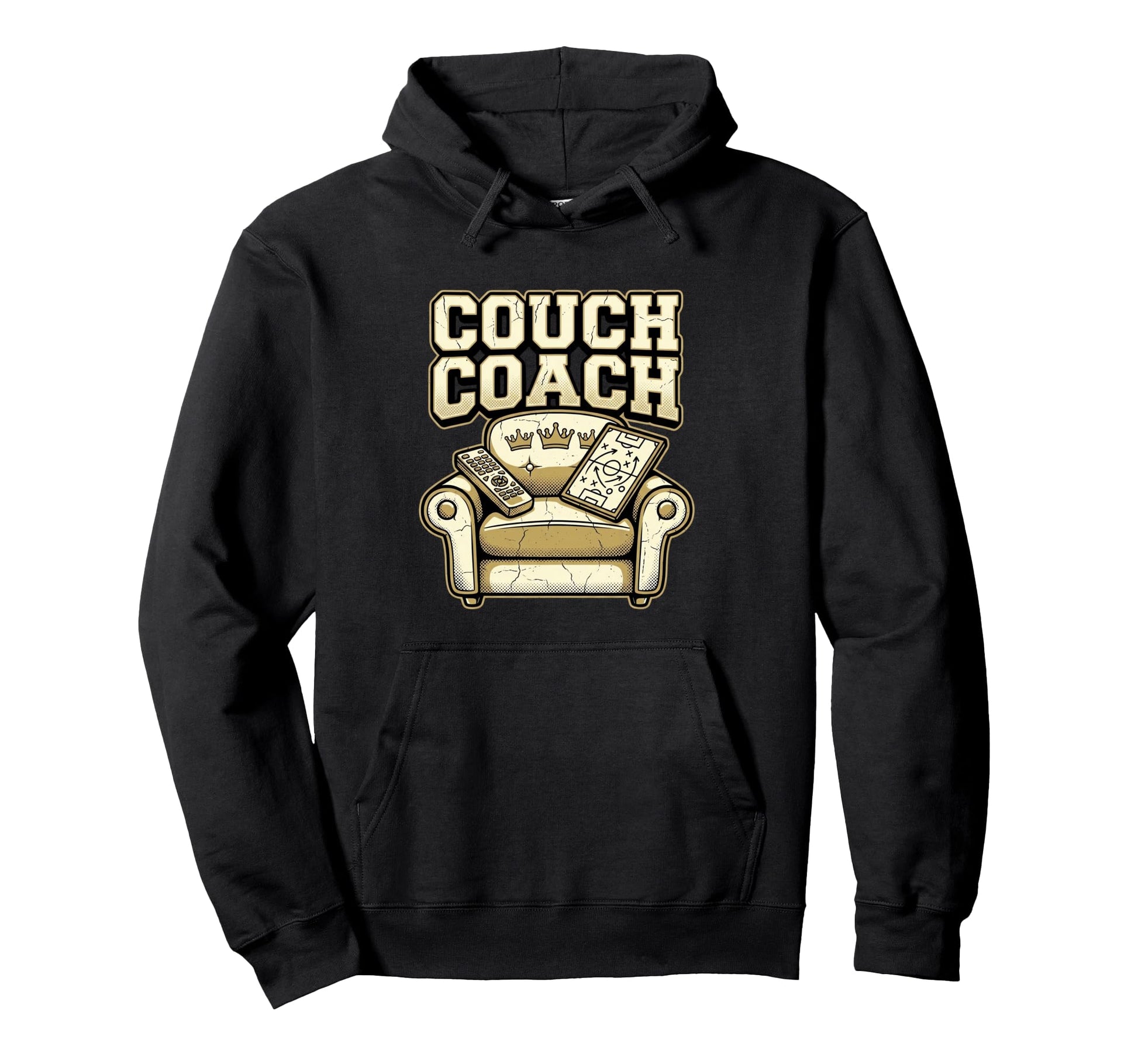 Couch Coach Soccer Fan Armchair Expert Hoodie - Casual Everyday Wear Unisex - T-Shirt, Sweatshirt, Hoodie