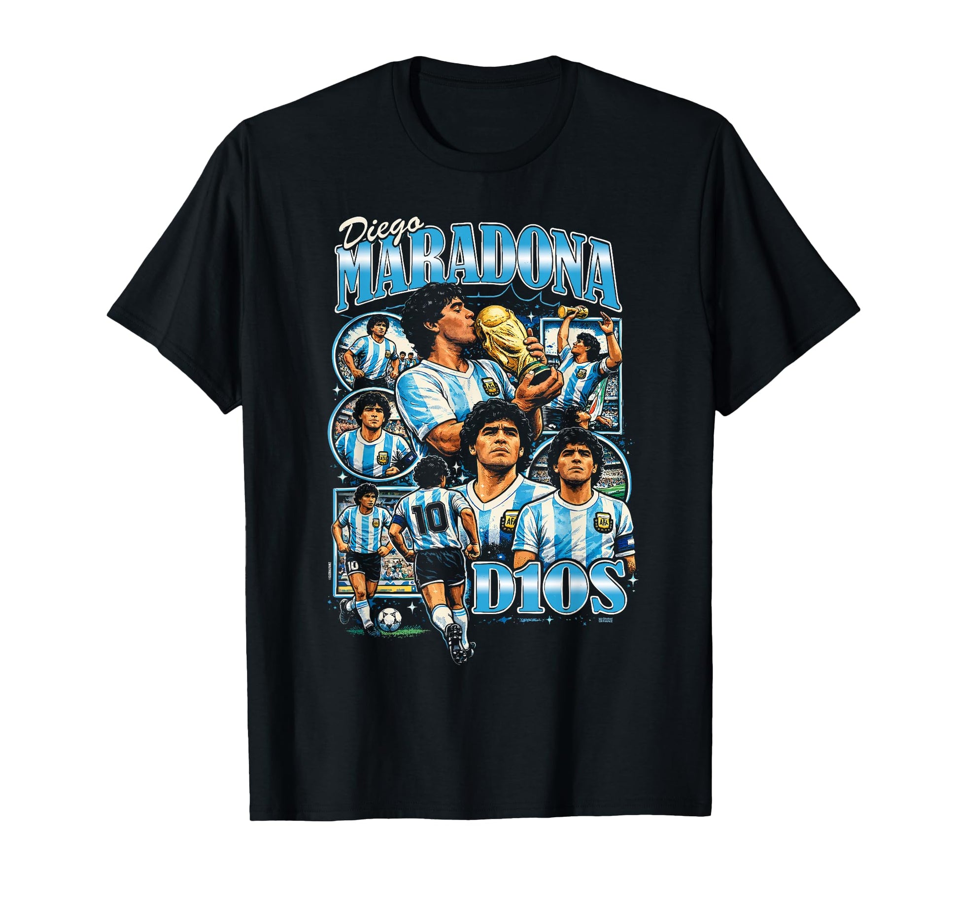 Diego Maradona 90S Bootleg Football T-Shirt - Custom Art Print Unisex - T-Shirt, Sweatshirt, Hoodie