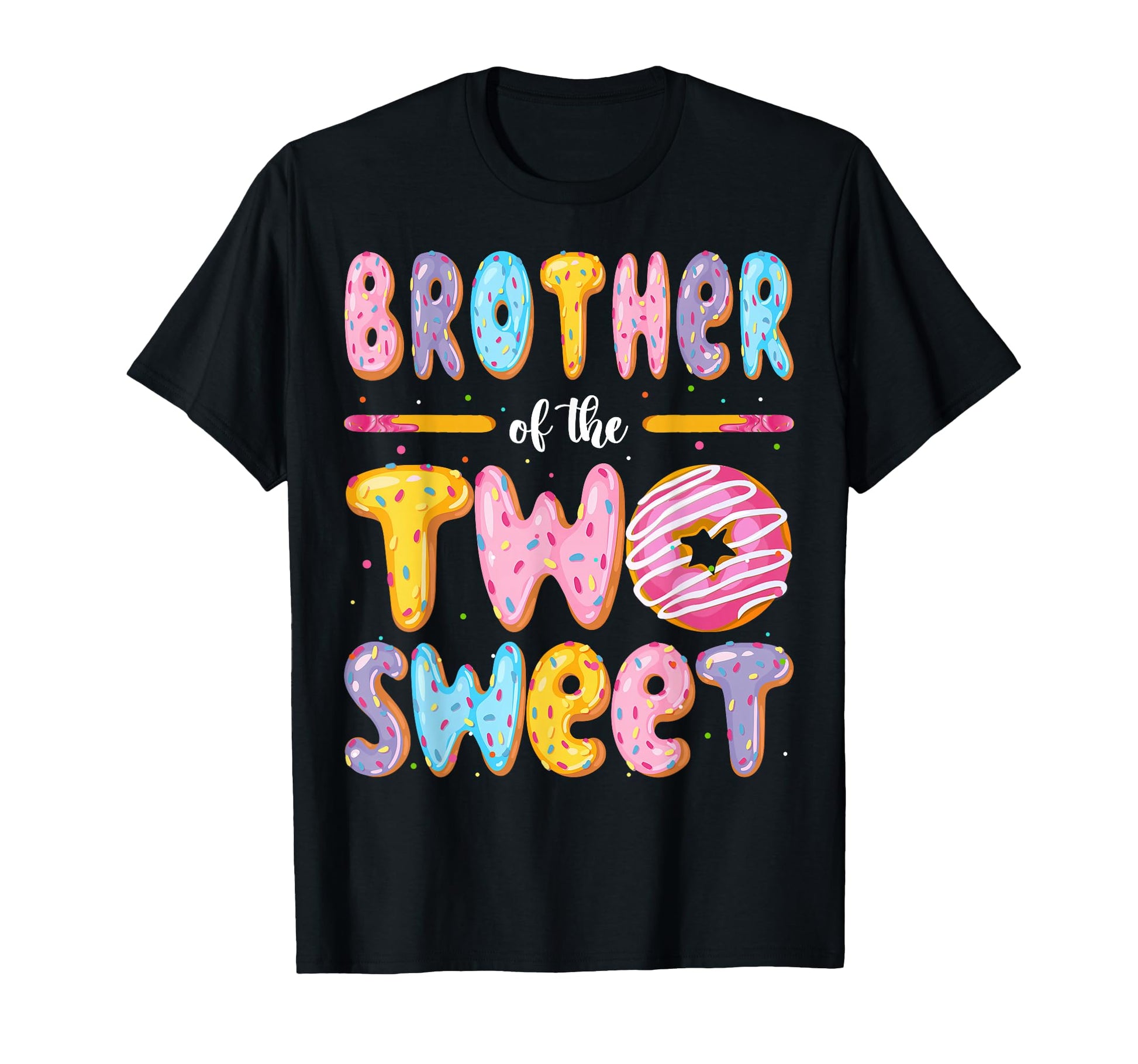 Brother Two Sweet Donut 2Nd Birthday T-Shirt - Minimalist Print Unisex - T-Shirt, Sweatshirt, Hoodie