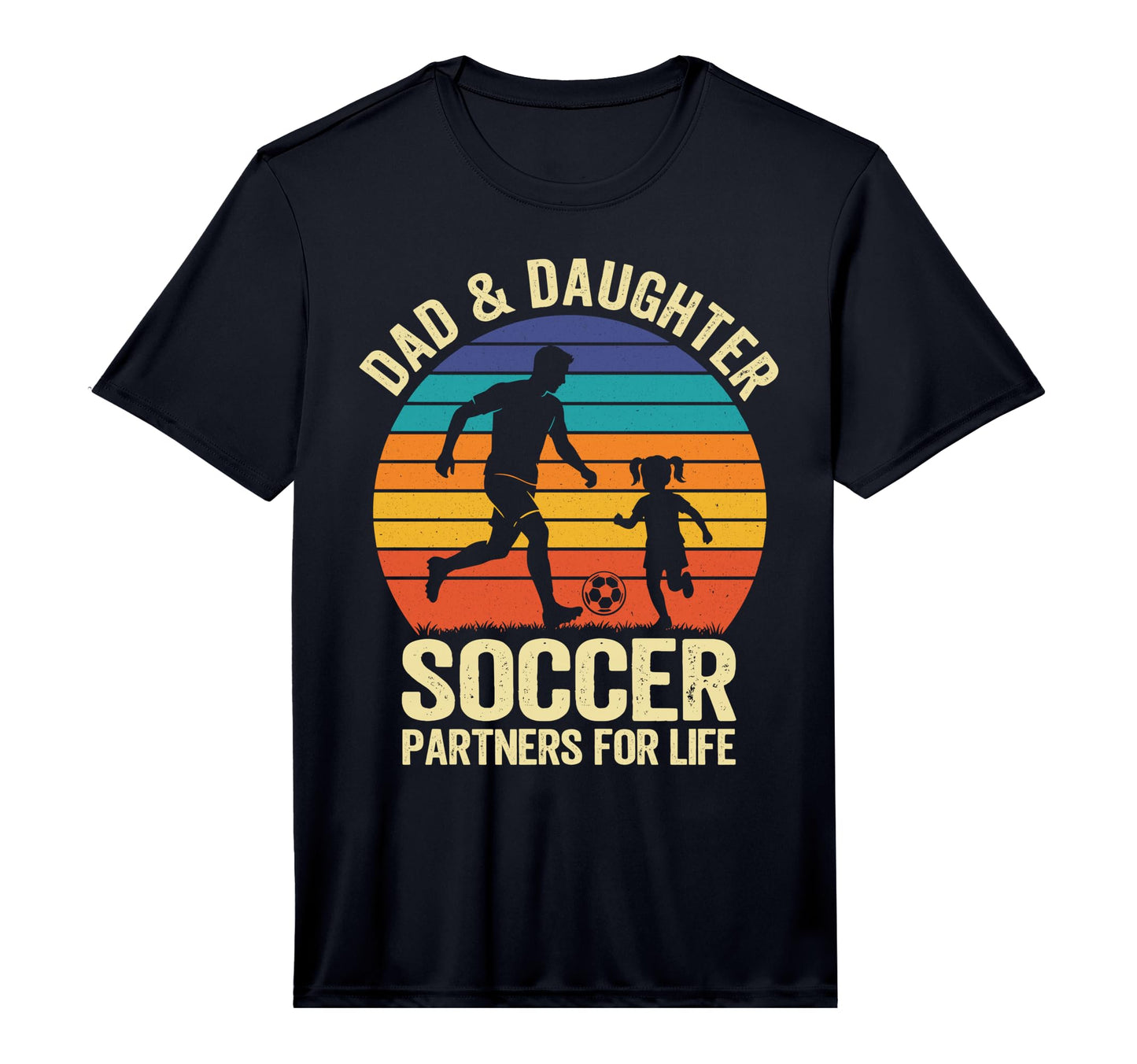 Mens Dad And Daughter Soccer Partners Life T-Shirt - Unique Graphic Unisex - T-Shirt, Sweatshirt, Hoodie