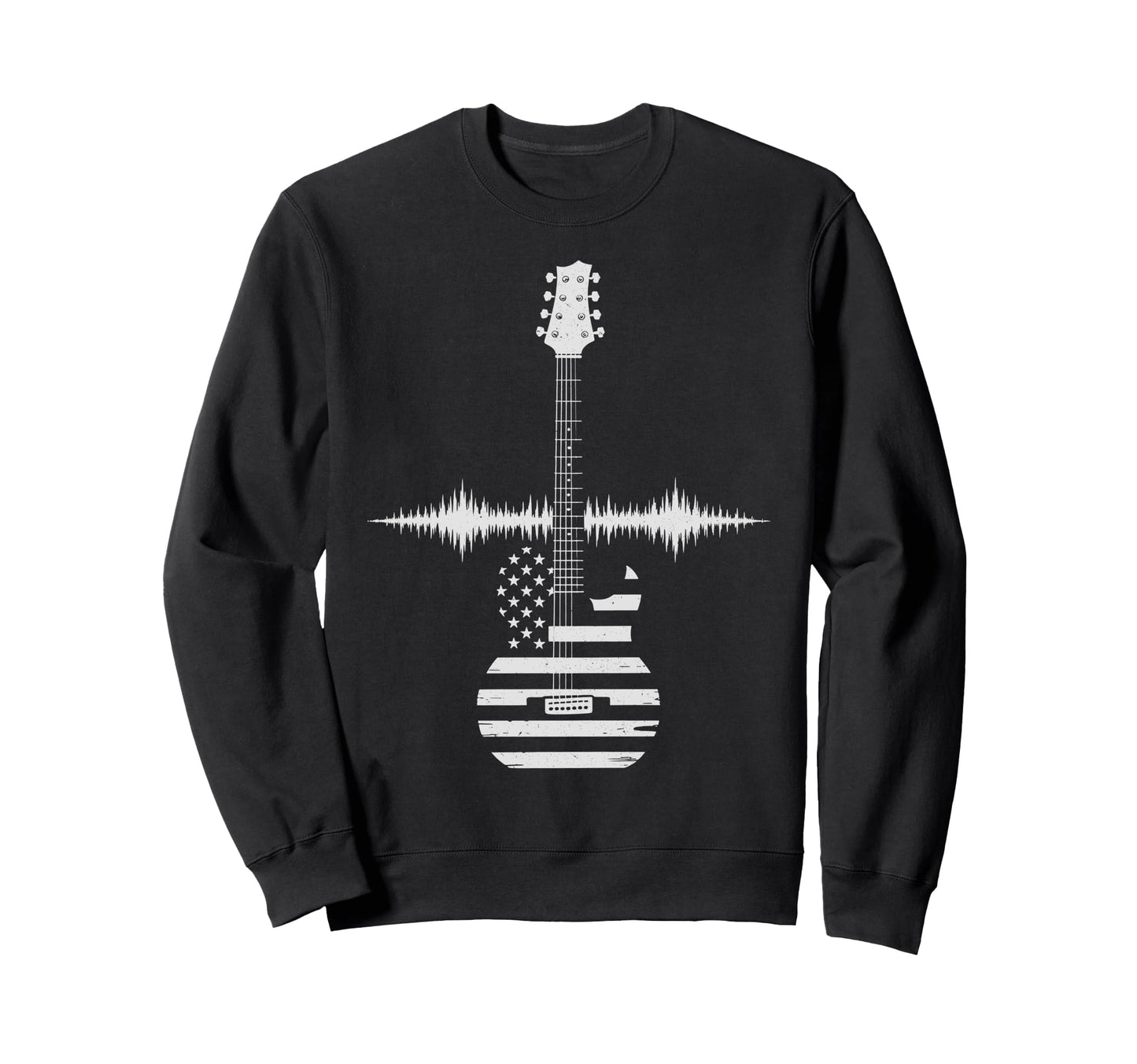 Lets Rock Guitar Usa Flag Sweatshirt - Minimalist Print Men Women - T-Shirt, Sweatshirt, Hoodie