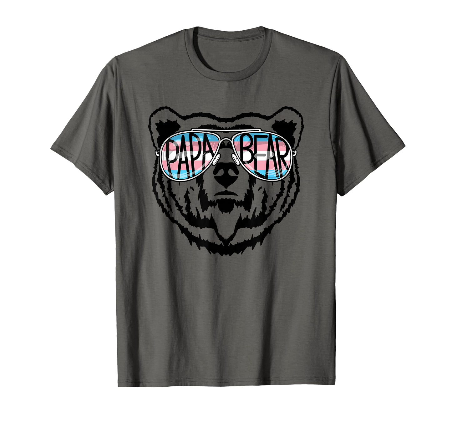 Trans Papa Bear Proud Dad Ally T-Shirt - Minimalist Print Men Women - T-Shirt, Sweatshirt, Hoodie