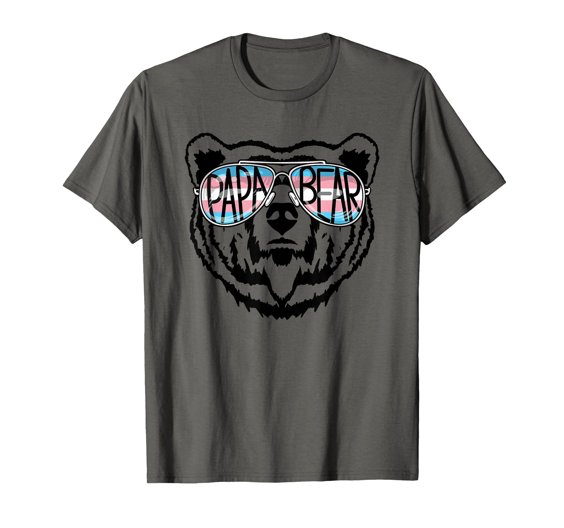 Trans Papa Bear Proud Dad Ally T-Shirt - Minimalist Print Men Women - T-Shirt, Sweatshirt, Hoodie