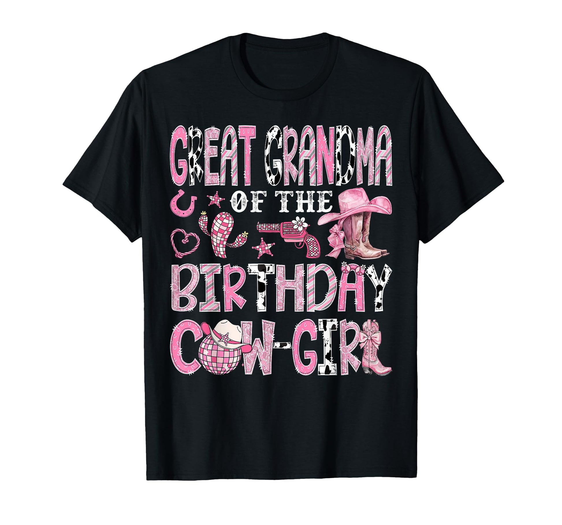 Great Grandma Birthday Cow Rodeo Western T-Shirt - Custom Art Print Unisex - T-Shirt, Sweatshirt, Hoodie