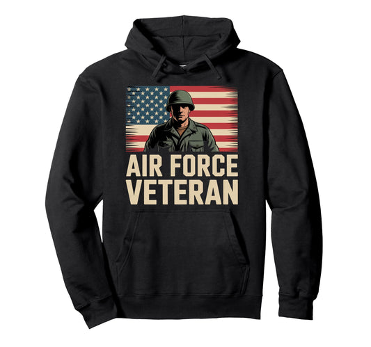Air Force Veteran Us American Flag Hoodie - Aesthetic Graphic Men Women - T-Shirt, Sweatshirt, Hoodie