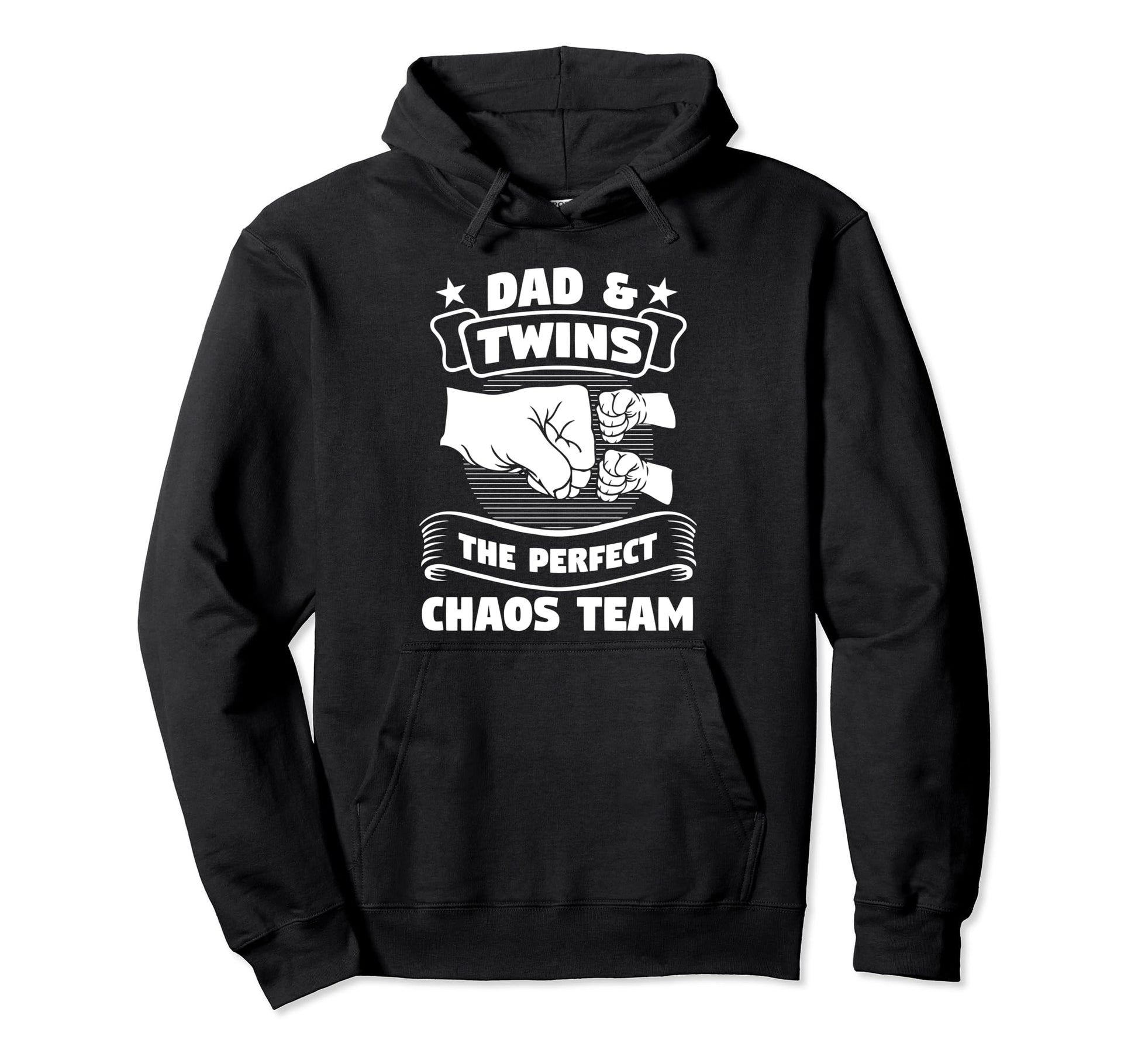 Dad Twins Chaos Team Dad Hoodie - Graphic Print for Adults - T-Shirt, Sweatshirt, Hoodie