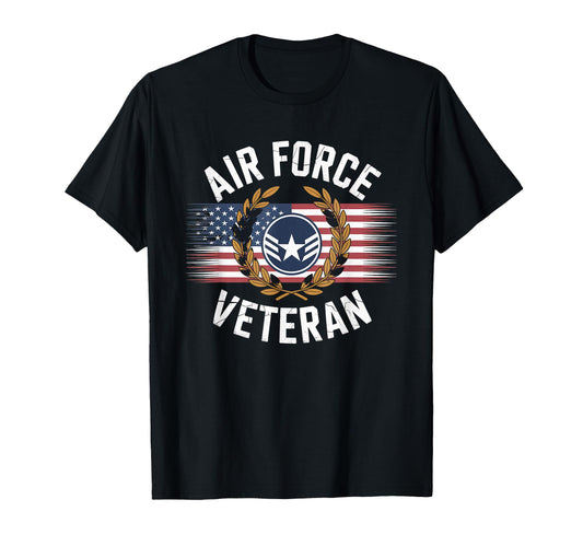 Air Force Veteran Us American Flag Dad T-Shirt - Minimalist Print Unisex - T-Shirt, Sweatshirt, Hoodie