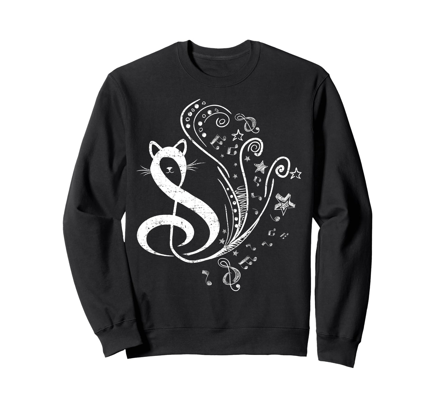 Cat Treble Clef Symbol Music Cats Lover Sweatshirt - Unique Graphic Unisex - T-Shirt, Sweatshirt, Hoodie