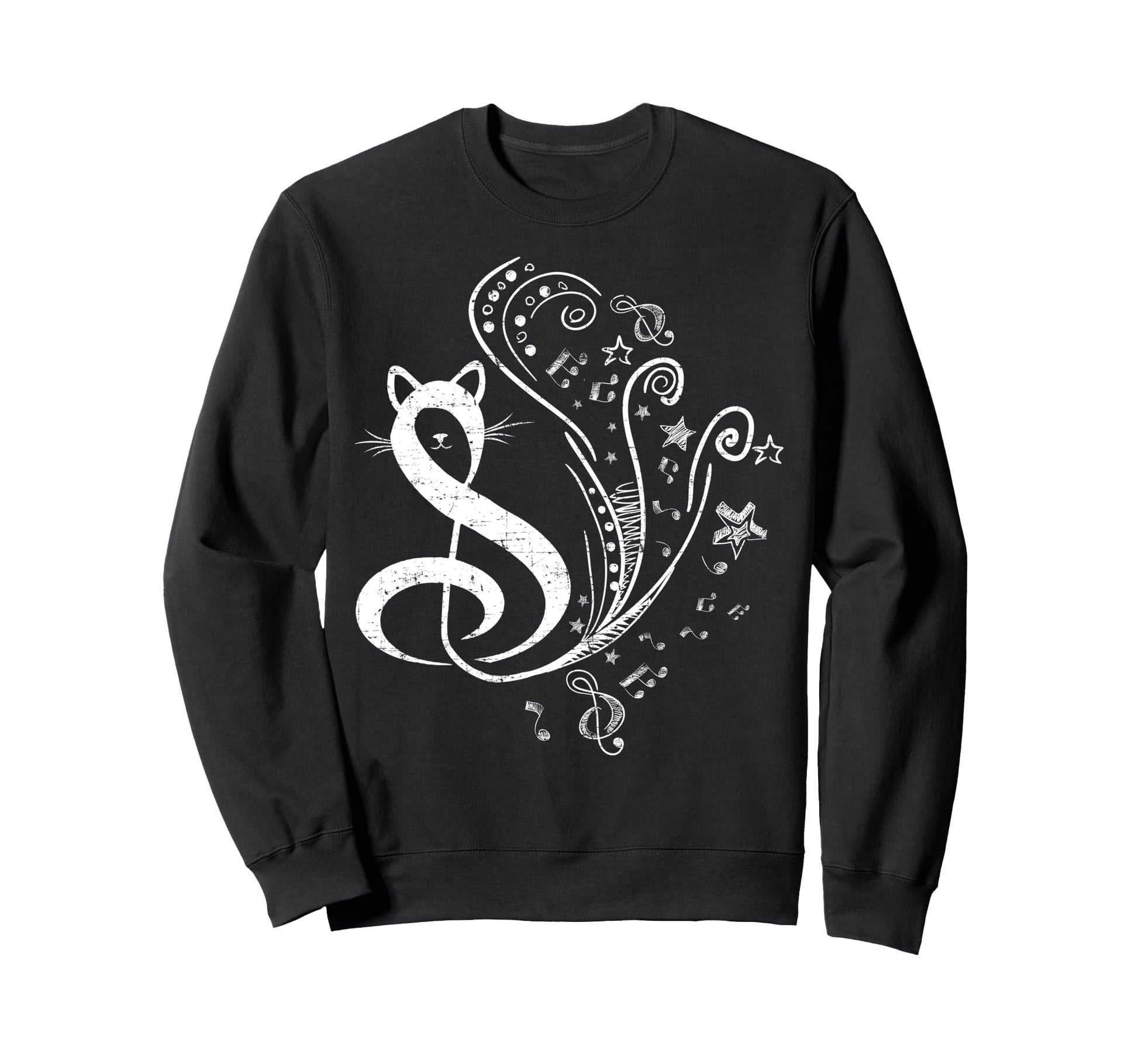 Cat Treble Clef Symbol Music Cats Lover Sweatshirt - Unique Graphic Unisex - T-Shirt, Sweatshirt, Hoodie