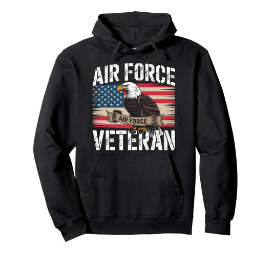 Air Force Veteran Us American Flag Dad Hoodie - Novelty Apparel for Adults - T-Shirt, Sweatshirt, Hoodie