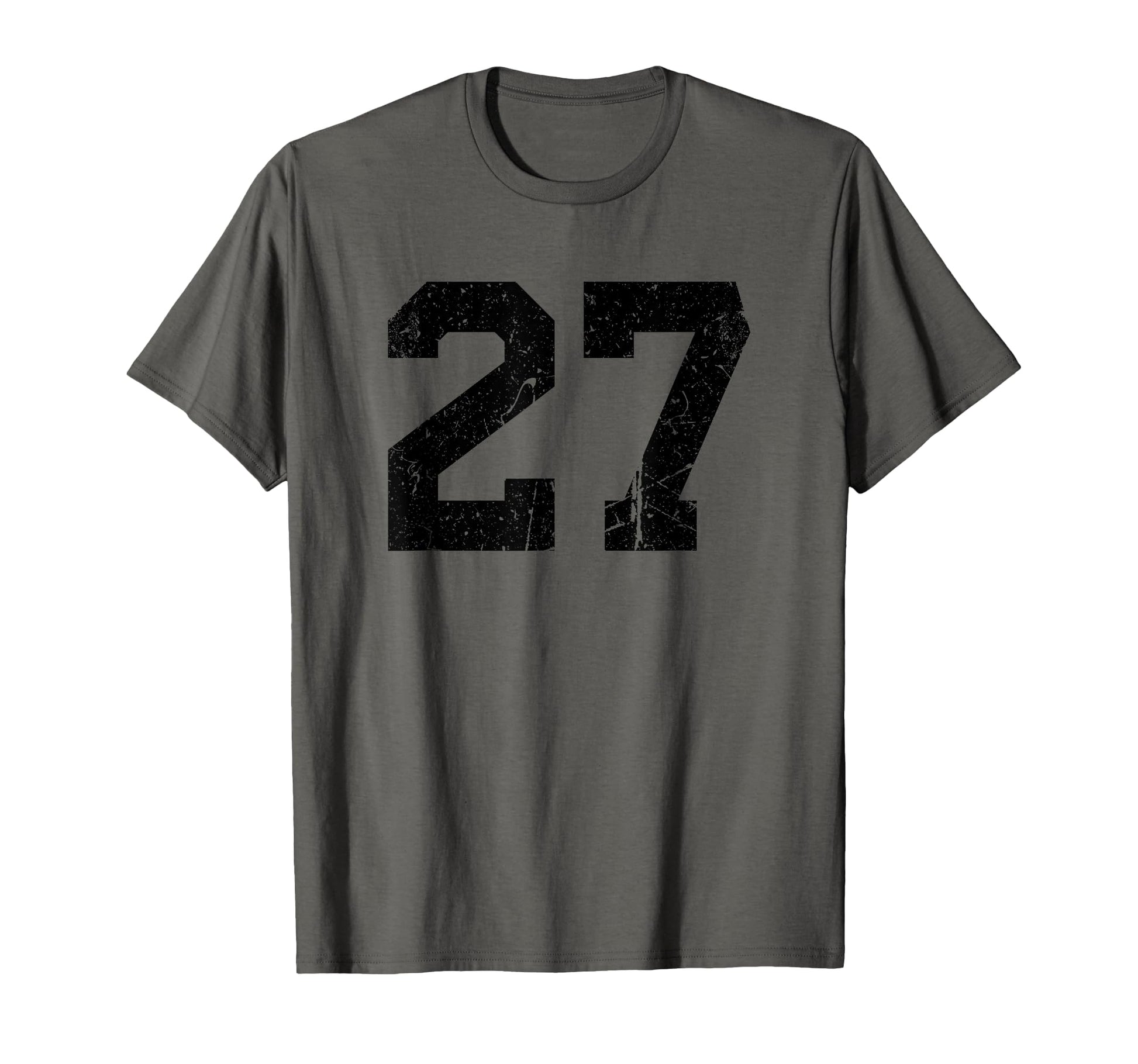 Number 27 Sport Black Distressed T-Shirt - Fun Novelty Design Unisex - T-Shirt, Sweatshirt, Hoodie
