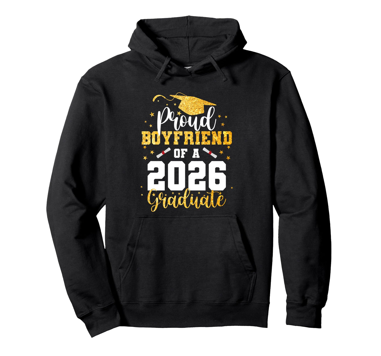 Proud Boyfriend Class 2026 Graduate Hoodie - Aesthetic Graphic Men Women - T-Shirt, Sweatshirt, Hoodie
