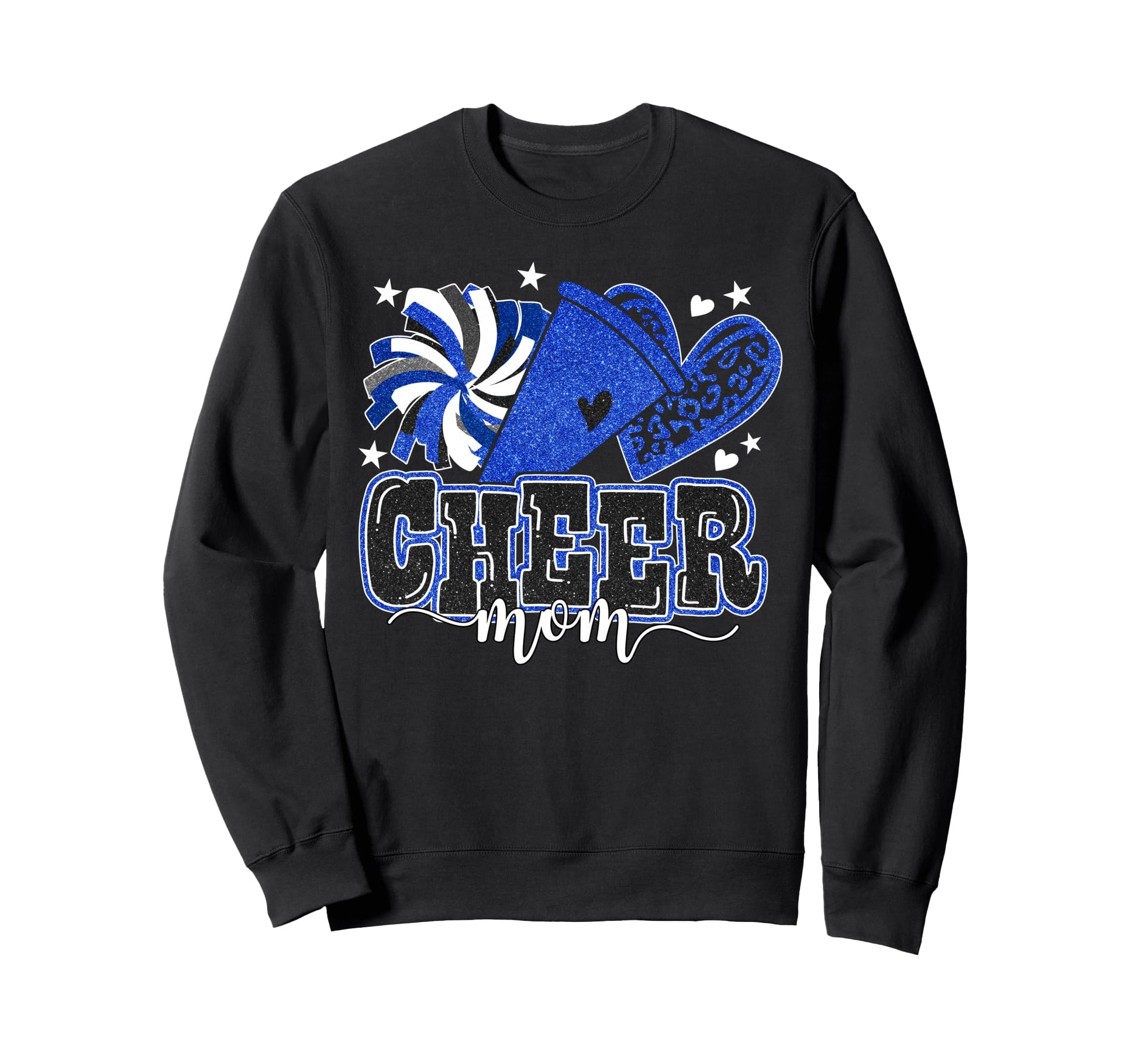 Cheer Mom Blue Cheerleader Game Sweatshirt - Fun Novelty Design Men Women - T-Shirt, Sweatshirt, Hoodie